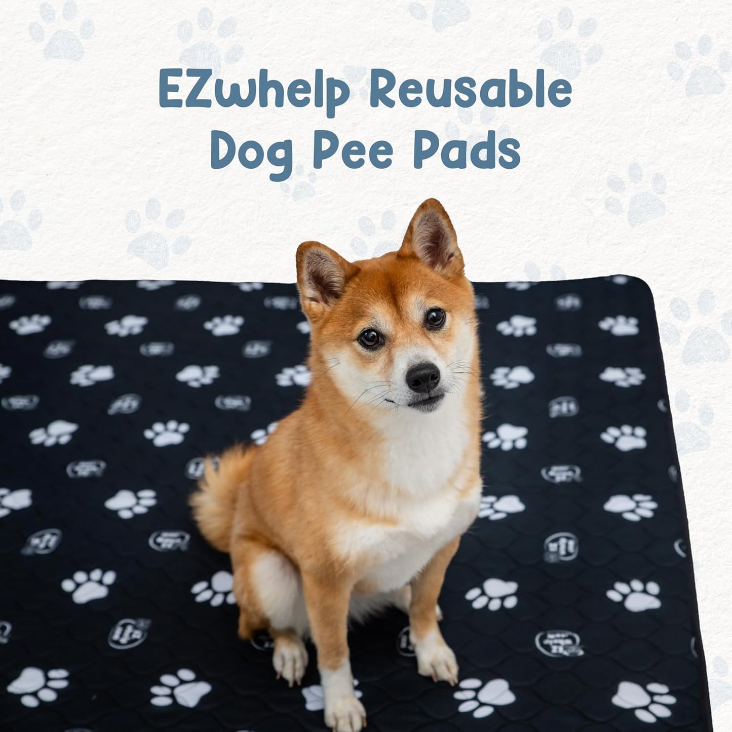 EZwhelp Reusable Dog Pee Pads, Washable Waterproof Mats for Dog Potty Training or Whelping Pads, 48x60 Inch, 2 Pack