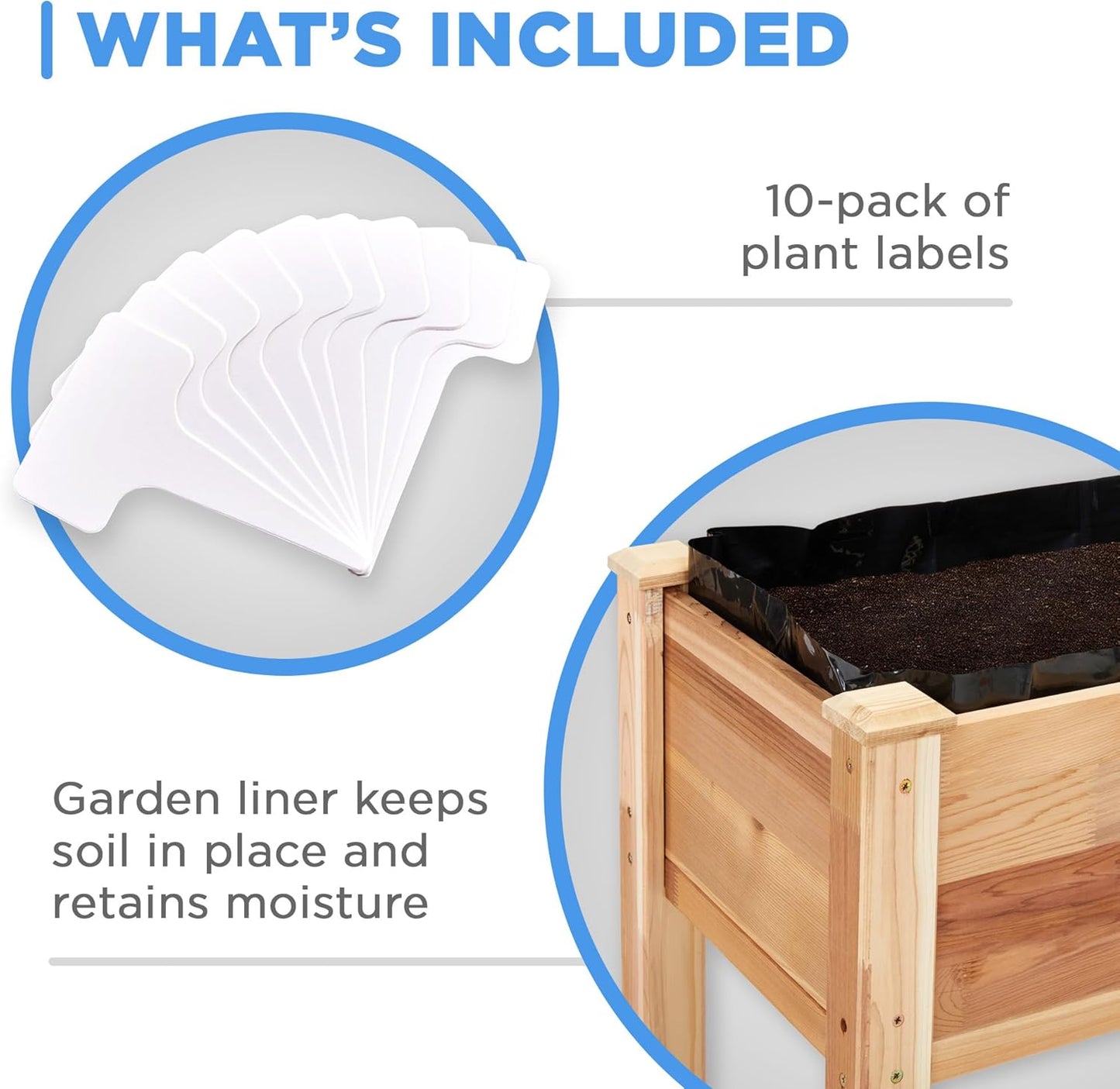 Jumbl Raised Canadian Cedar Garden Bed | Elevated Wood Planter for Growing Fresh Herbs, Vegetables, Flowers, Succulents | 34x18x30”