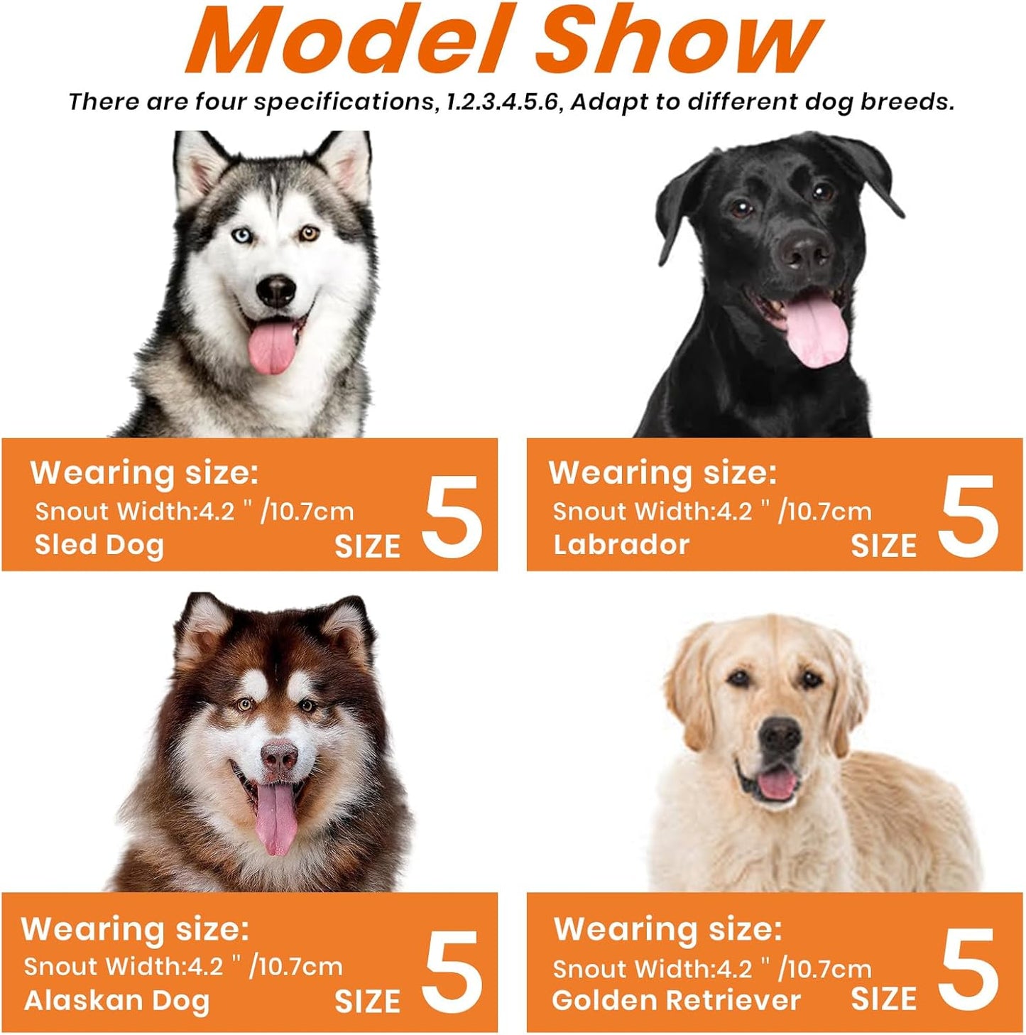 Dog Muzzle, Basket Muzzle Anti Biting Chewing, Sturdy Lightweight Muzzle Allows Panting Drinking, Cage Muzzle for Small Medium Large Dogs, Suitable for Grooming Trimming Training (Size 5)