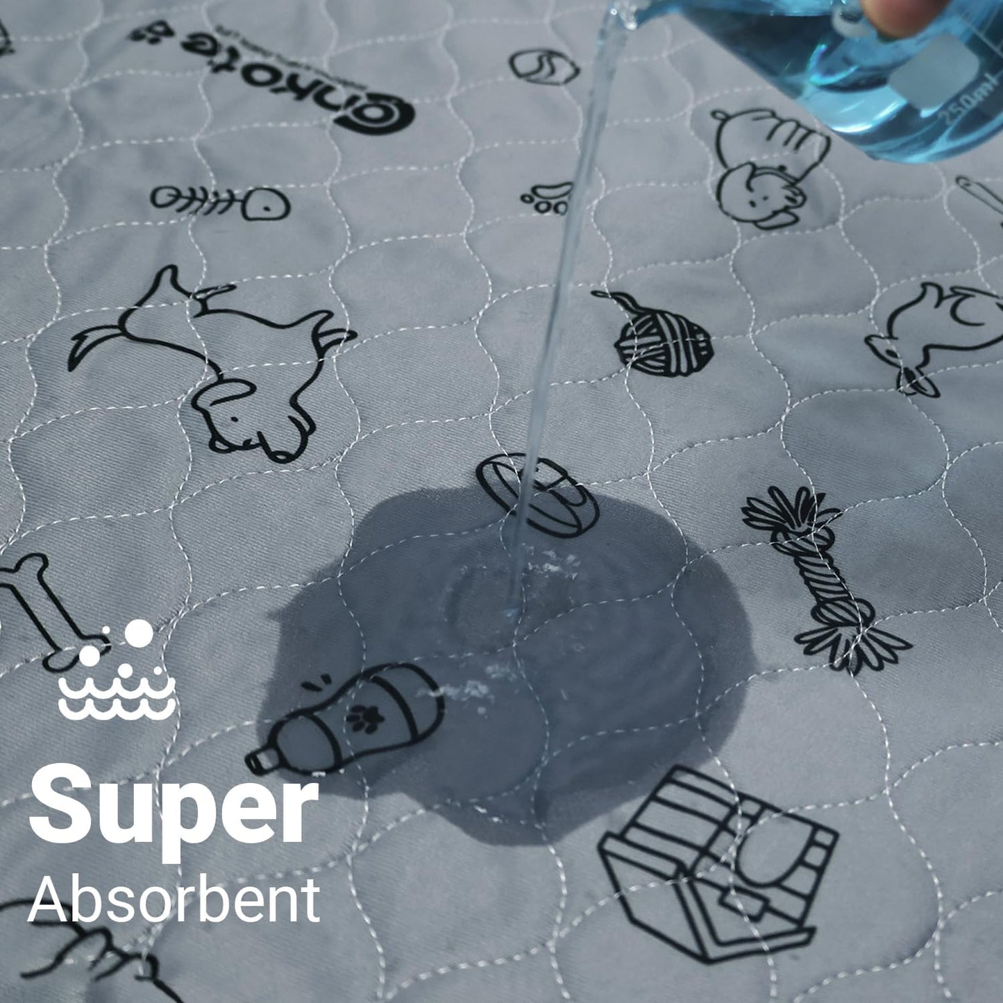 Washable Pee Pads for Dogs 2 Pack, 34" x 36" Reusable Puppy Training Pads Heavy Absorbency Dog Playpen Mats Waterproof with Non-Slip Bottom for Playpen, Crate, Potty, Whelping