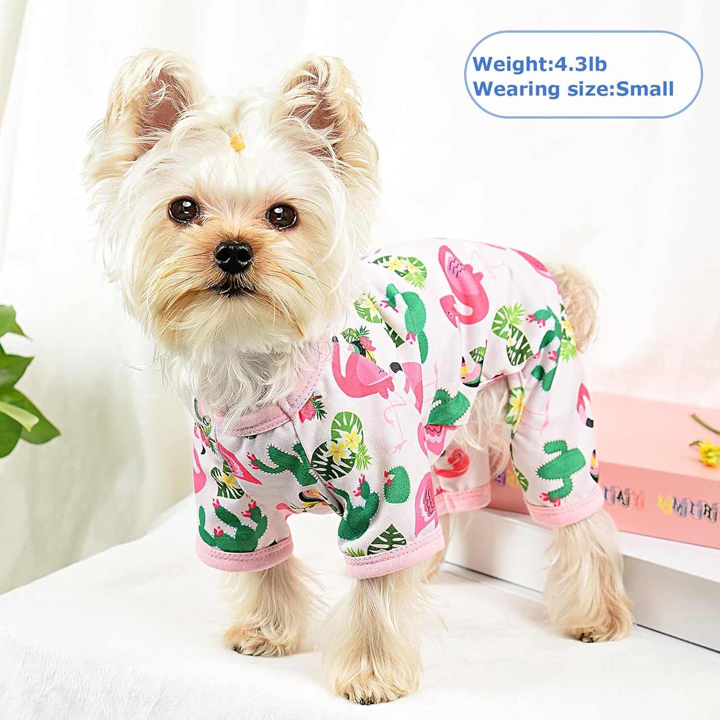 Dog Pajamas Pjs Summer Girl Dog Clothes for Small Dogs Girl - Boy - Medium Size Dogs, Soft Cute Puppy Clothes Fall Dog Onesies Cat Pet Jammies Outfit for Chihuahua Yorkie(Pink, Small)