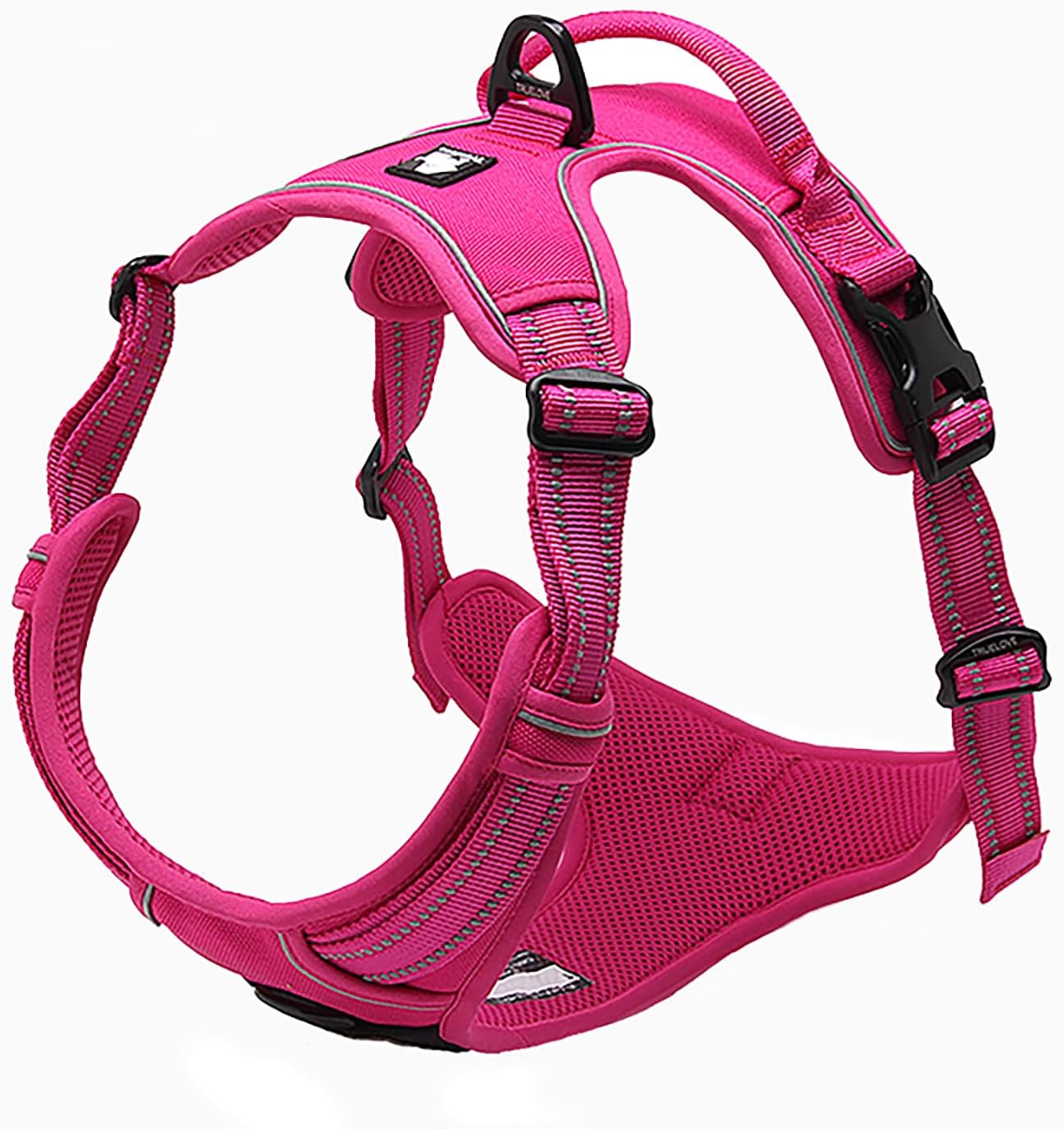 TRUE LOVE Truelove Adjustable No-Pull Dog Harness Reflective Pup Vest Harnesses Comfortable Control Brilliant Colors TLH5651(Fushcia,M)