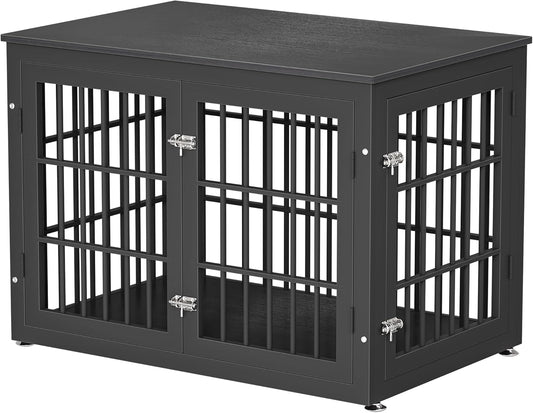 38 Inch Heavy Duty Dog Crate Furniture for Large and Medium Dogs, Decorative Pet House End Table, Wooden Cage Kennel Furniture Indoor, Black