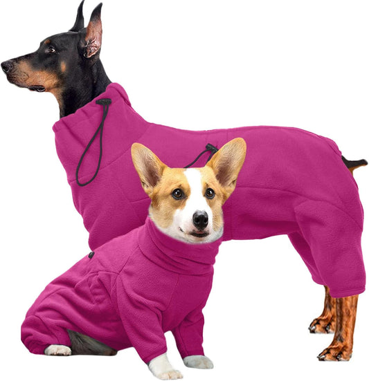 ROZKITCH Medium Dog Clothes, Pet Windproof Warm Cold Weather Jacket Vest Cozy Jumpsuit Apparel Outfit Clothes for Small Medium Large Dog Walking Hiking Sleep Pink M