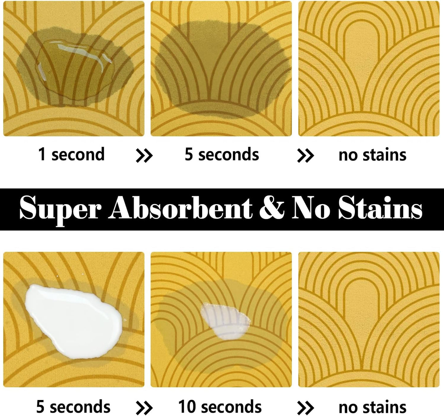 Dog Food Mats for Floors Absorbent, Pet Cat Food Mat - Quick Dry Dog Bowl Mats for Food and Water, Eco-Friendly Boho Pet Supplies