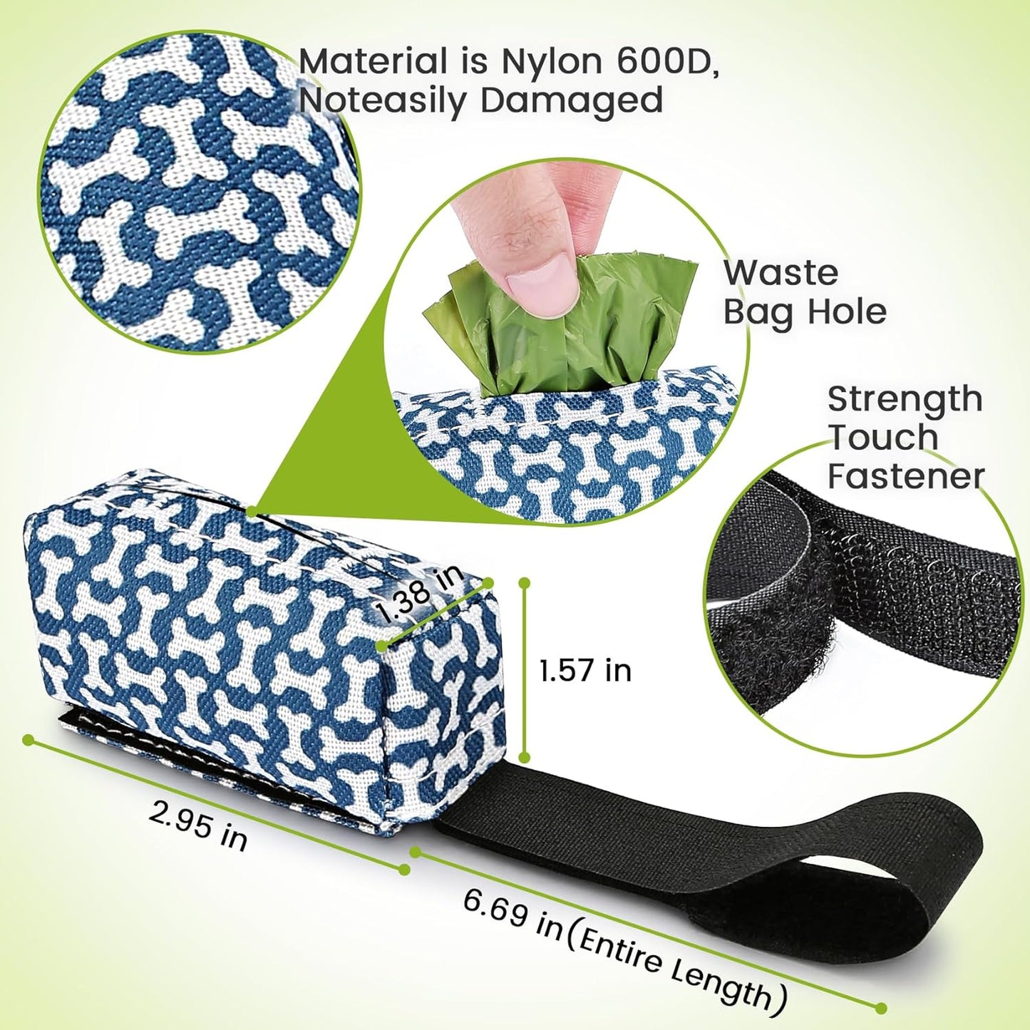 Dog Poop Bag Holder for Leash, 2 Pack Dog Poop Bag Dispenser, Sturdy and Guaranteed Leakproof Poop Bag Holders for Leashes, Dog Waste Bag Holder, Unscented, 2 Dispenser and 30 Bags By PobbY