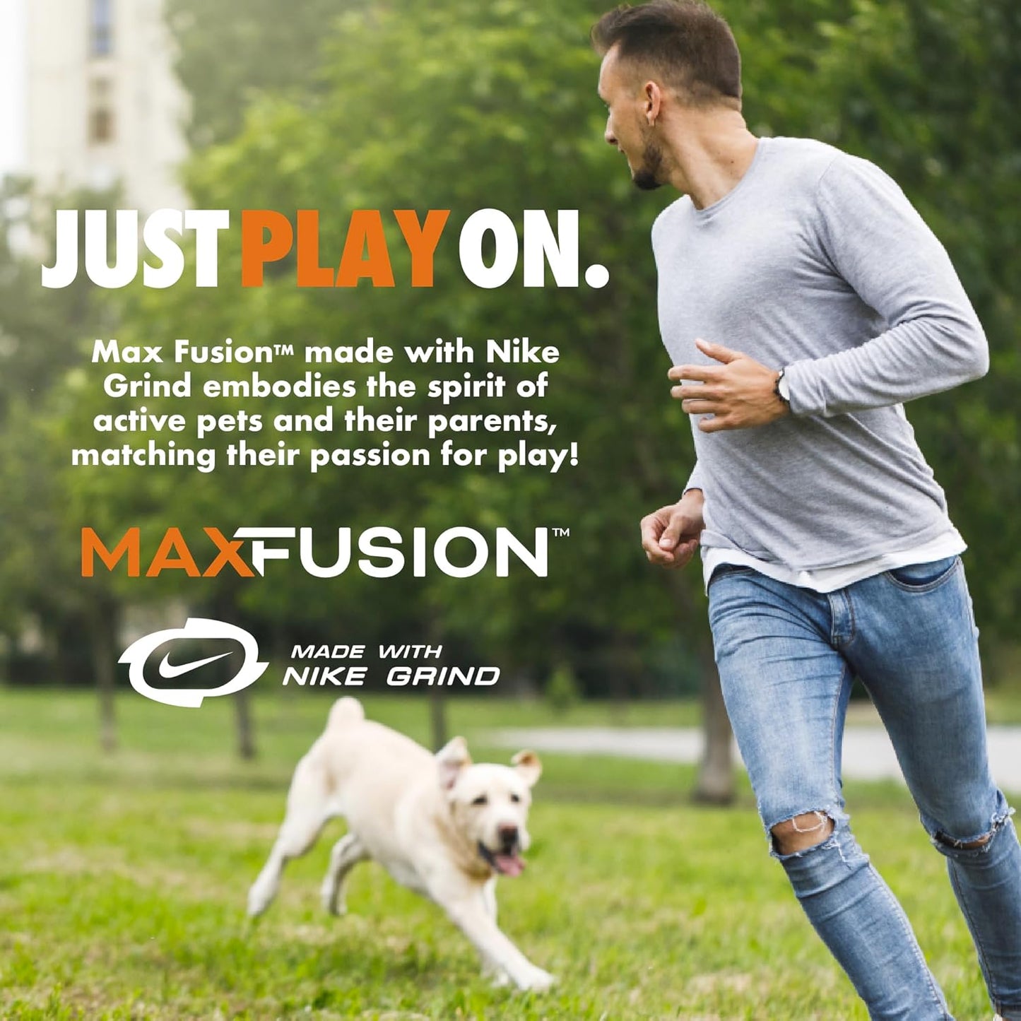 Max Fusion with Nike Grind, Arlee Spiro Football Treat Dispensing Dog Toy, Durable Dog Treat Toy, XL