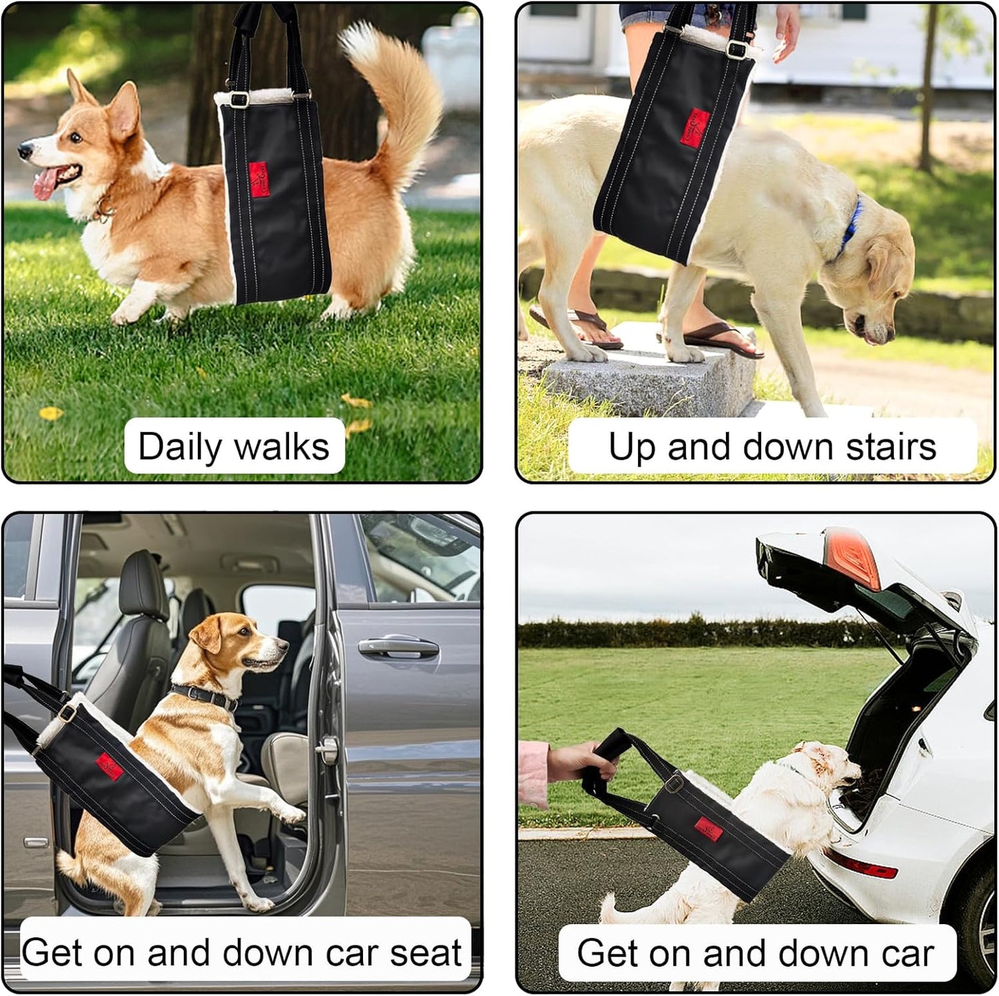 Leather Dog Lift Harness for Small Dogs,Doggie Walking Sling,Puppy Belly Support Strap,Pet Assist Harness for Senior,Injured,Disabled Dogs After ACL Surgery S