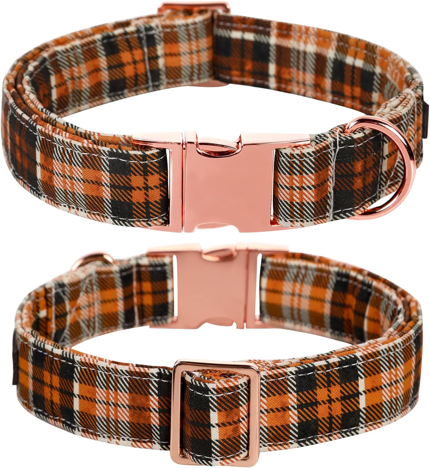 Lionet Paws Halloween Dog Collar with Bowtie - Cute Cotton Adjustable Fall Bowtie Dog Collar with Metal Buckle for Small Medium Large Dog Girl Boy Gift, L, Neck 16-24in