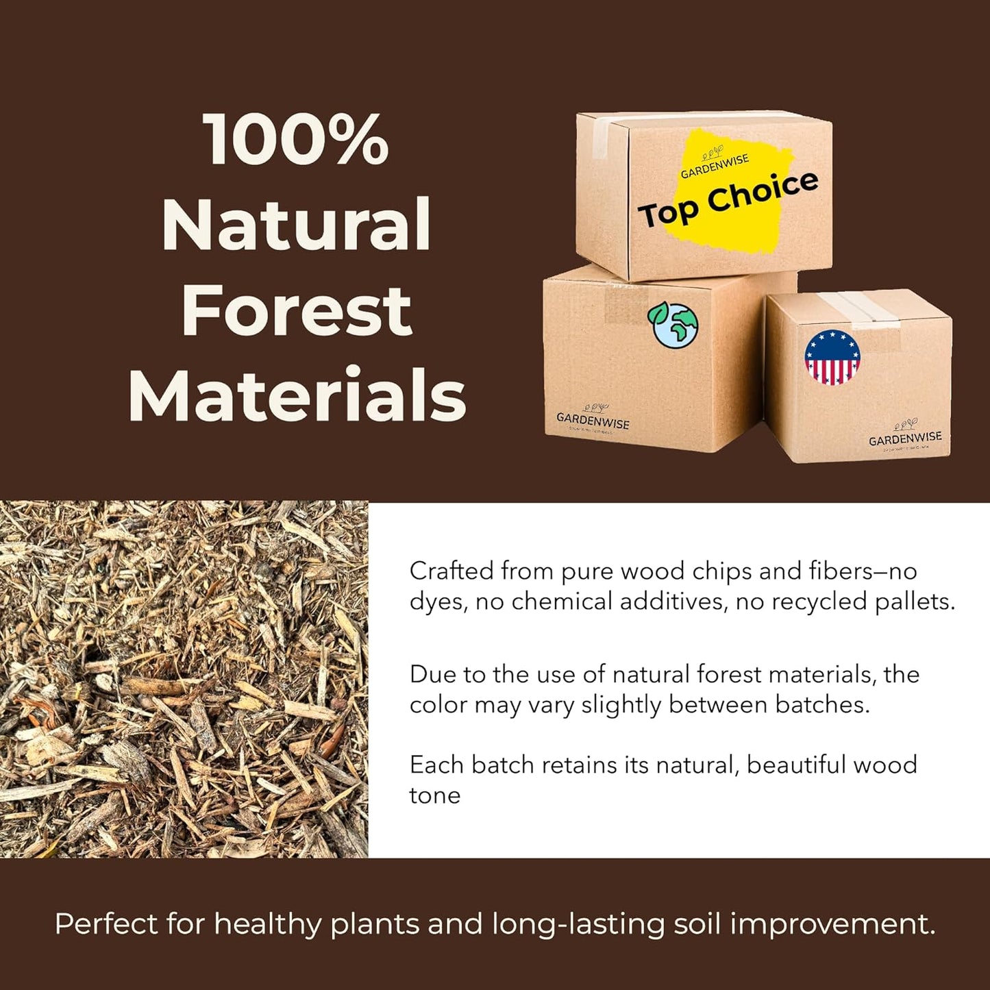 Premium Organic Wood Mulch for Gardens, Landscaping, Potted Plants, and Vegetable Gardens (1 CF - 28 L - 30 QTS)