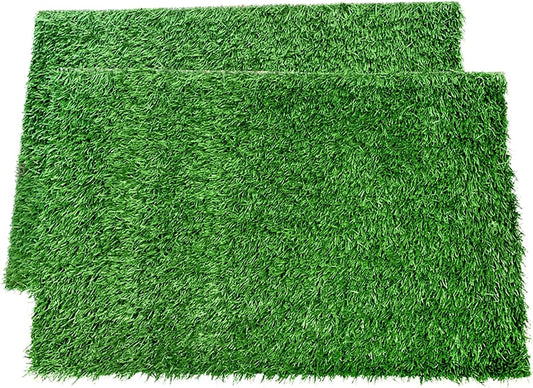 LOOBANI Dog Grass Pee Pads, 2 Pack Artificial Grass Pads for Potty Tray, Fake Grass for Dogs to Pee On, Outdoor Indoor Pee Grass for Dog Potty (18 * 23 inch)