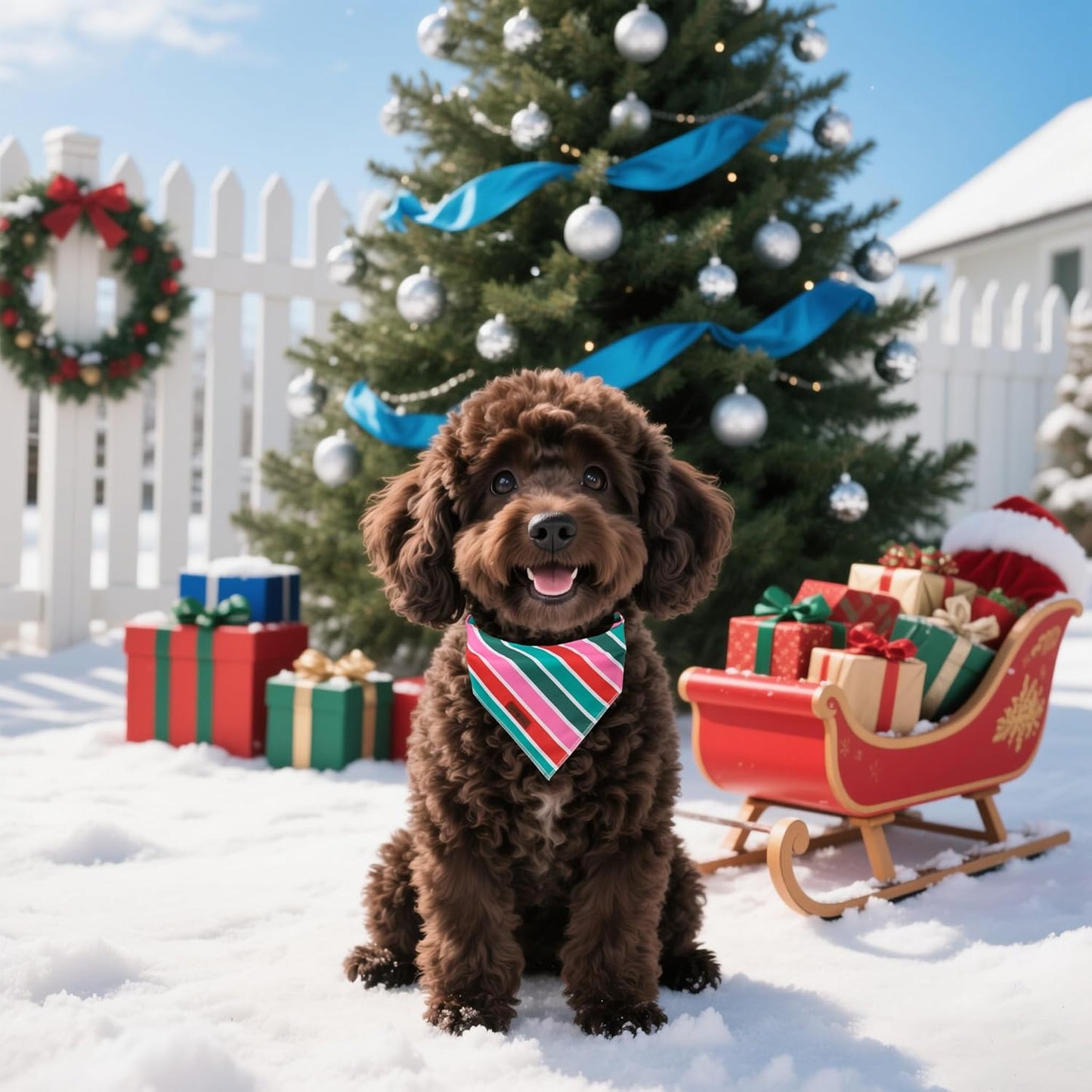 lionet paws Christmas Dog Bandana,Fabric Colorful Stripe Dogs Kerchief for Small Medium Dogs,Dog Cotton Triangle Bibs Scarf for Girl Boy