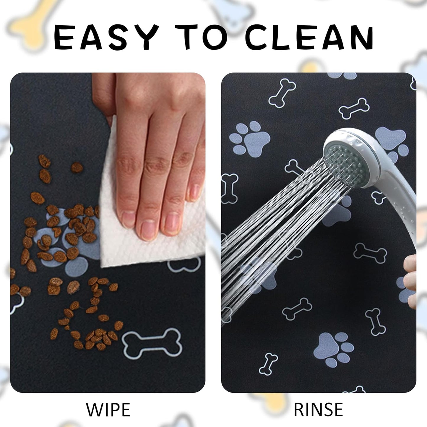 Pet Cat Dog Food Mat Non Slip Mat for Dog Water Bowl Mat Quick Dry Absorbent Cat Feeding Mat, 18.1 * 11.8 in, Brown