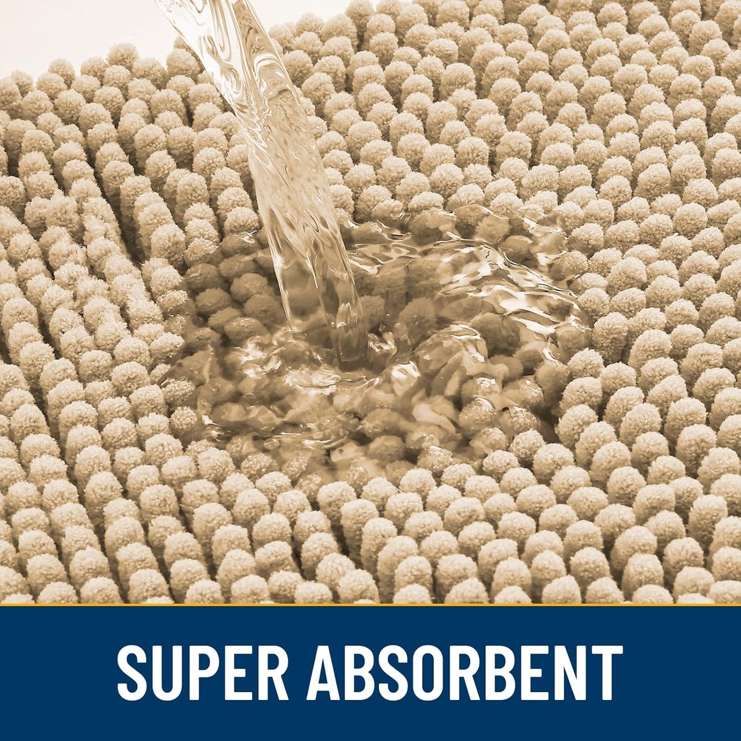 Smiry Dog Door Mat for Muddy Paws 70x32, Absorbs Moisture and Dirt Doormat, Non-Slip Washable Quick Dry Chenille Front Door Mat Indoor Entrance, Entryway Carpet for Inside Floor, Beige