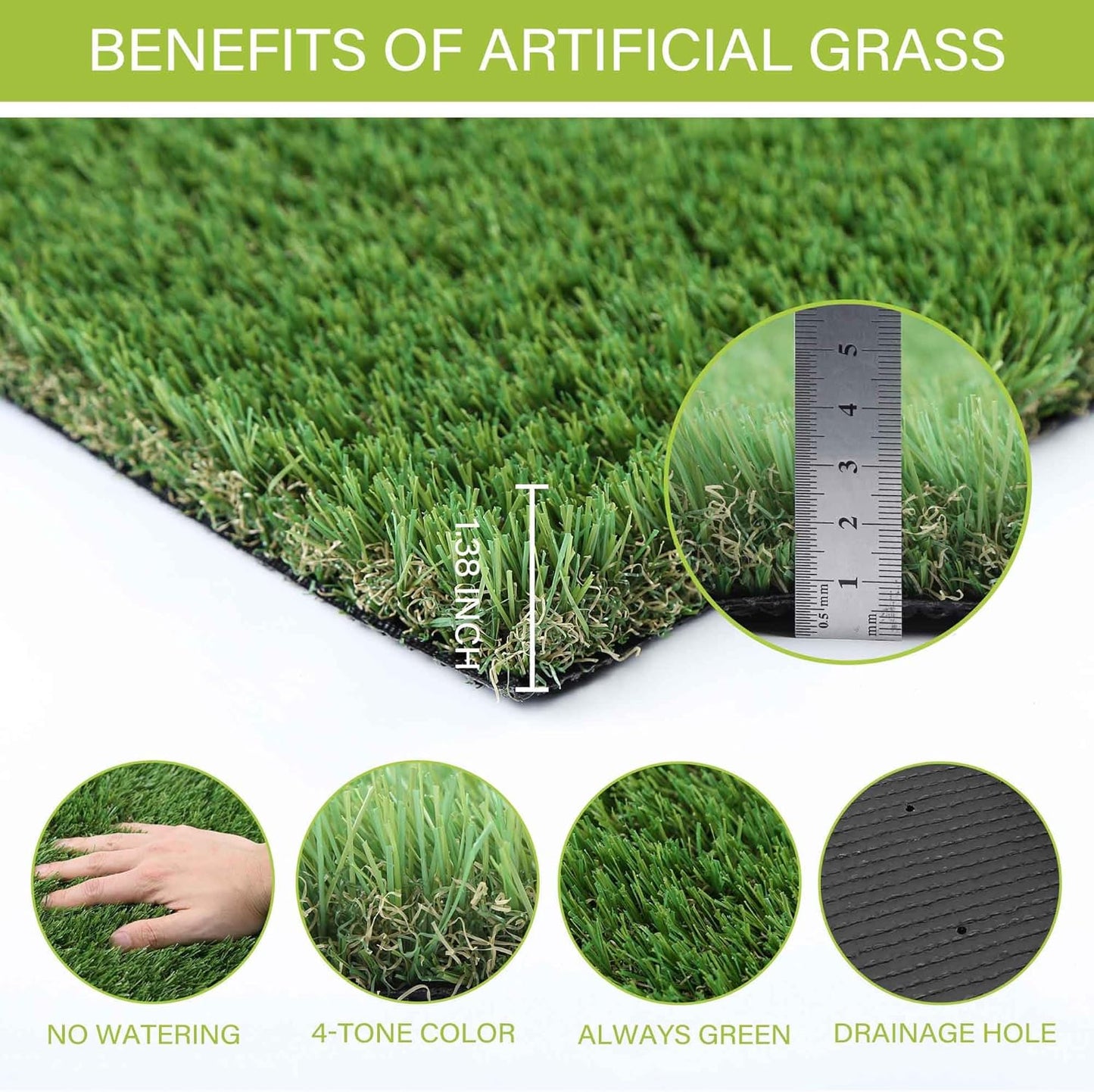 Dog Pee Grass, Artificial Grass for Dogs, Fake Grass for Dogs Potty Training, Extra Large Dog Pads 5x8ft , Housebreaking Supplies, Indoor Outdoor Turf Grass, Washable Reusable