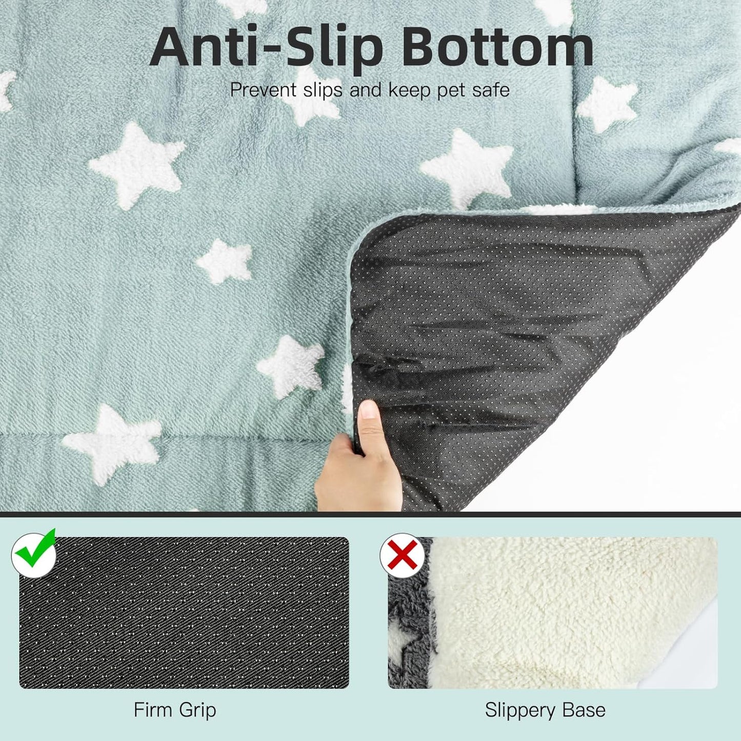 Mora Pets Dog Crate Pad Kennel Dog Bed Mat for Medium Dogs Washable Cute Star Pet Bed for Cage Ultra Soft Flat Puppy Cat Kitten Cushion for Sleeping Anti-Slip Blue 30 x 19