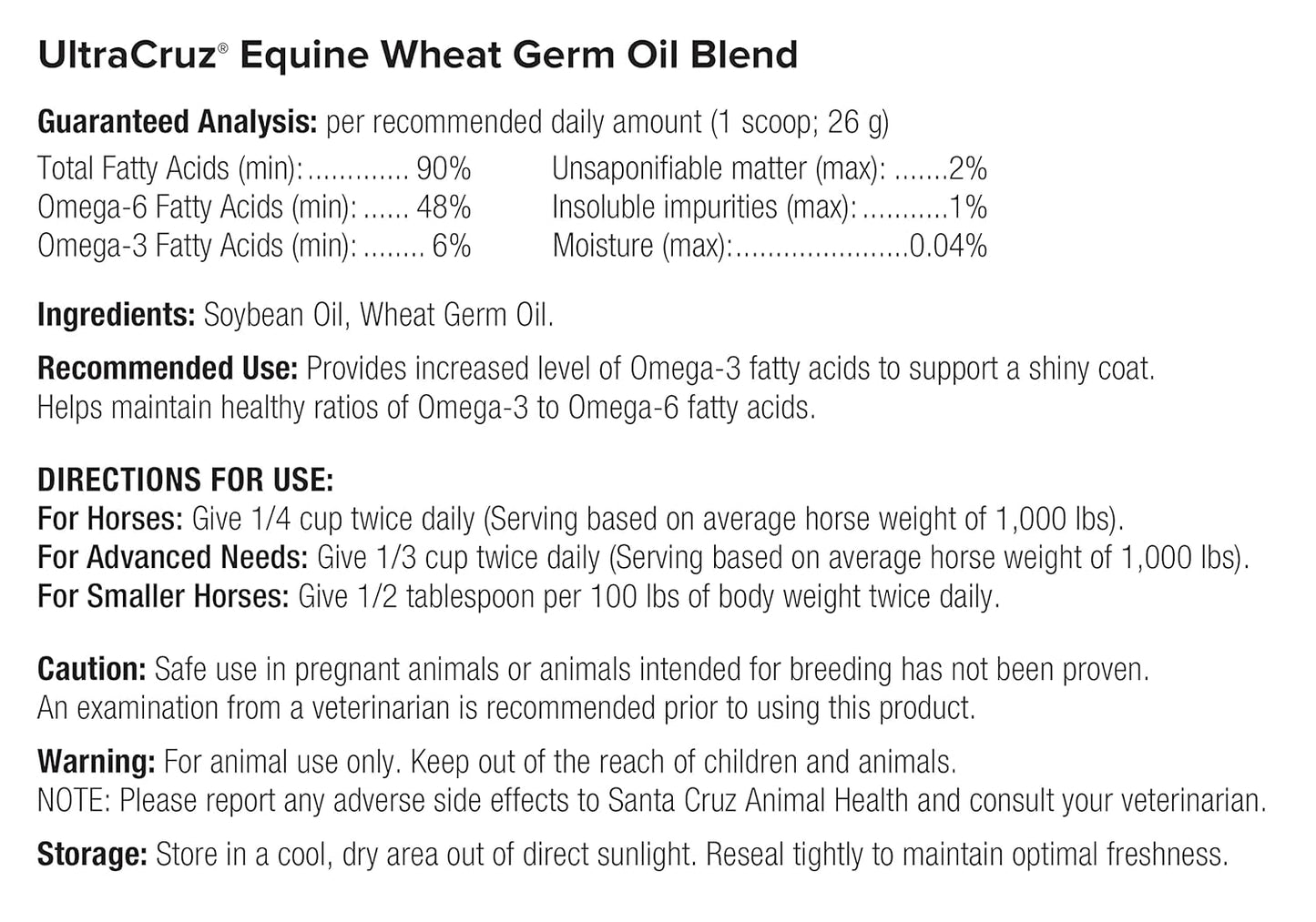 UltraCruz® Equine Wheat Germ Oil Blend, 1 Gallon