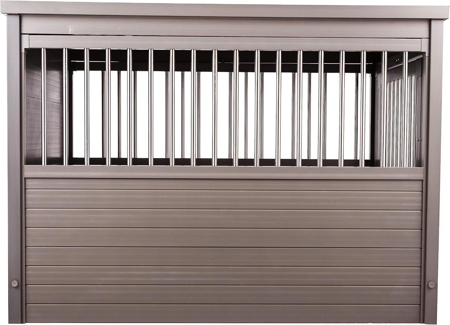 New Age Pet ECOFLEX Dog Crate End Table - Furniture-Style Pet Crate for Crate Trained Dogs - Stainless Steel Tubing & a Latched Closure - 10 Year Manufacturer's Warranty