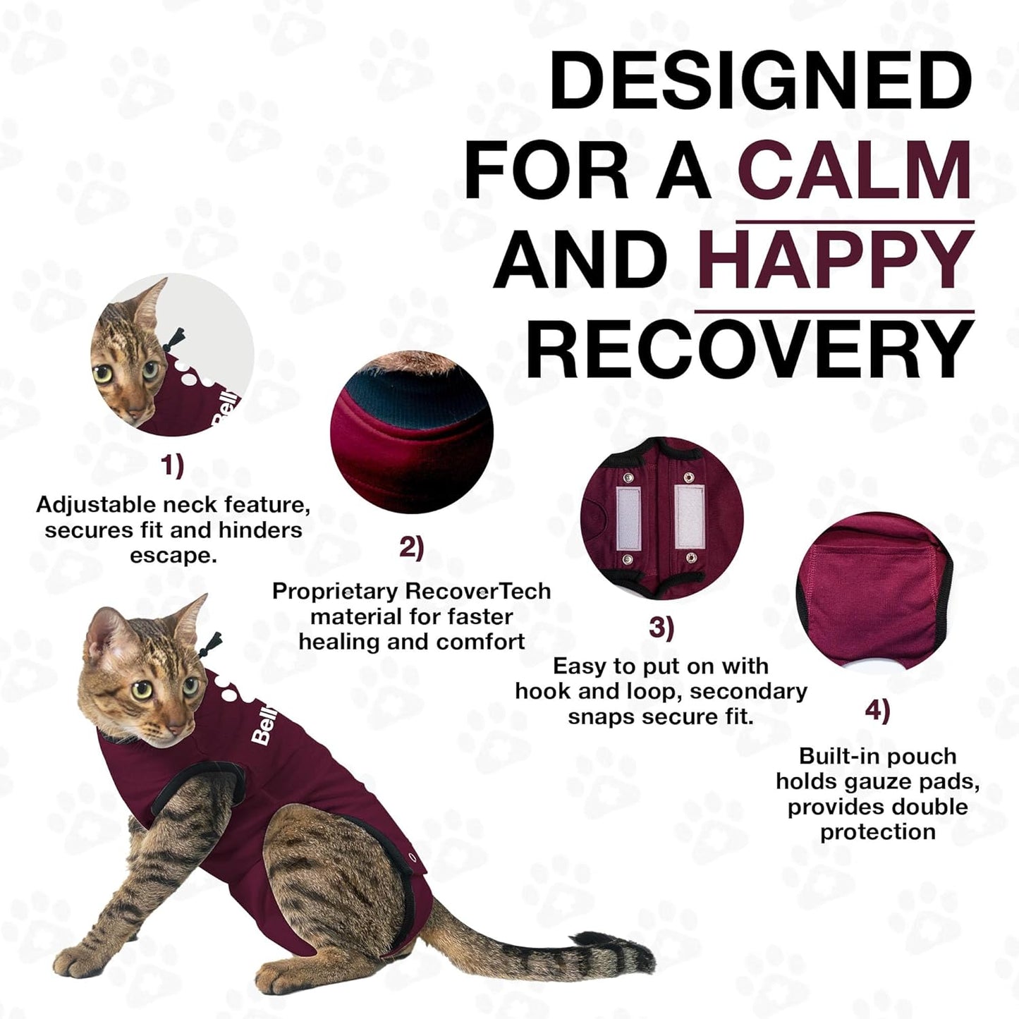 Bellyguard Cat Recovery Suit Female and Male, Comfy Onesie After Surgery, Kitten Clothes for Post-Op Care, Neuter and Spay Healing Outfits for Cats Only – Comfortable Kitten and Adult Cone Alternative