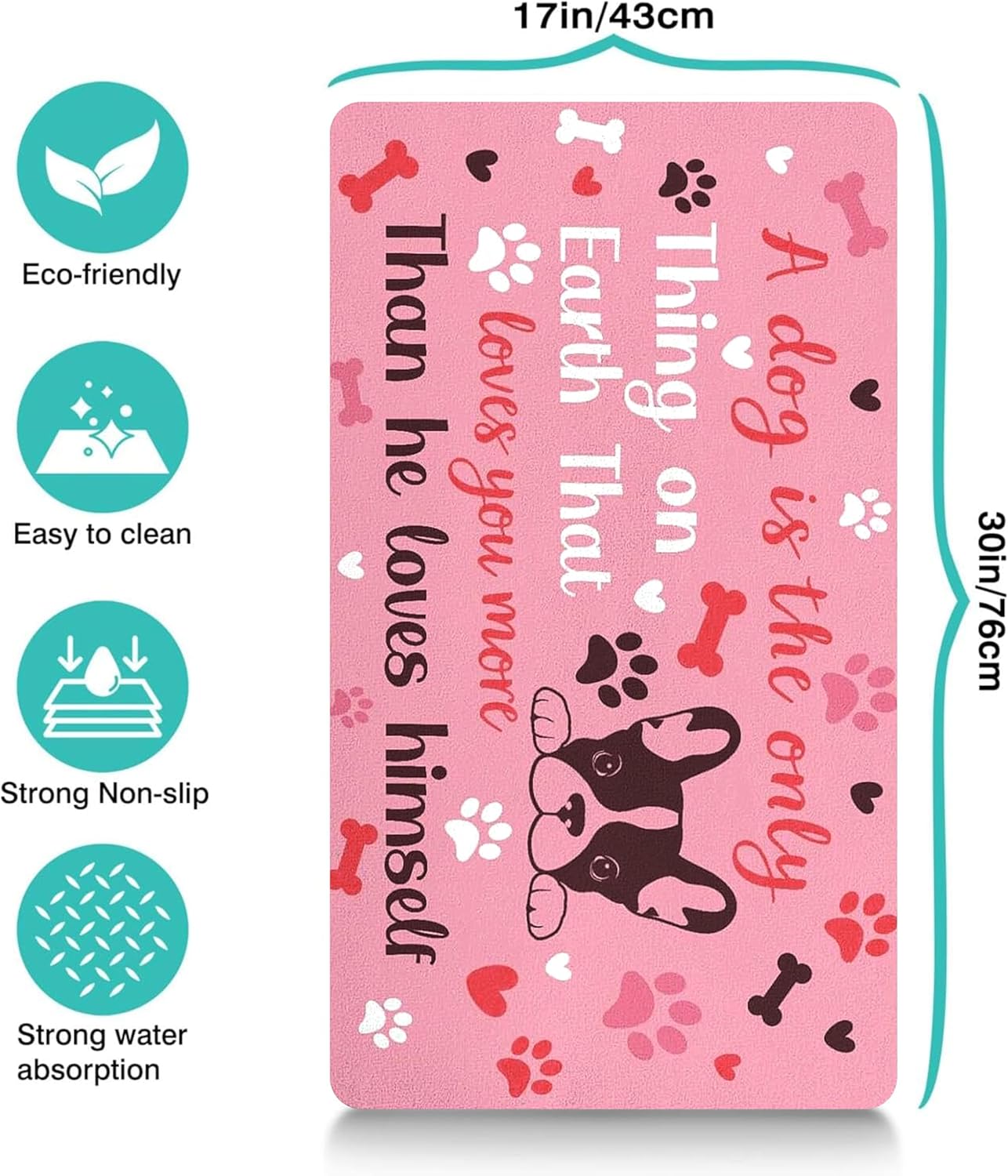 Pet Feeding Mat for Floors Waterproof Dog Mat for Food and Water Absorbent Quick Dry Non Slip mat for Cat Bowls