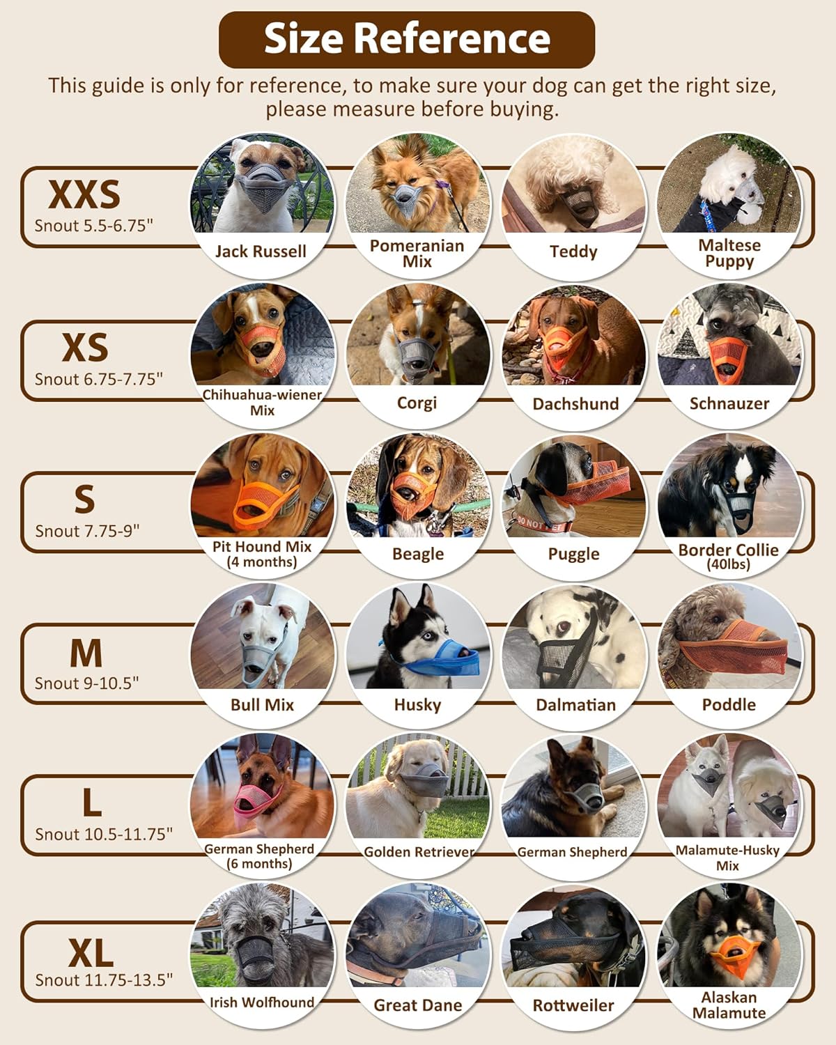 Crazy Felix Nylon Dog Muzzle for Small Medium Large Dogs Dachshund Beagle Poodle Labrador, Air Mesh Breathable and Drinkable Pet Mouth Guard for Anti-Biting Chewing Scavenging(M, Grey)