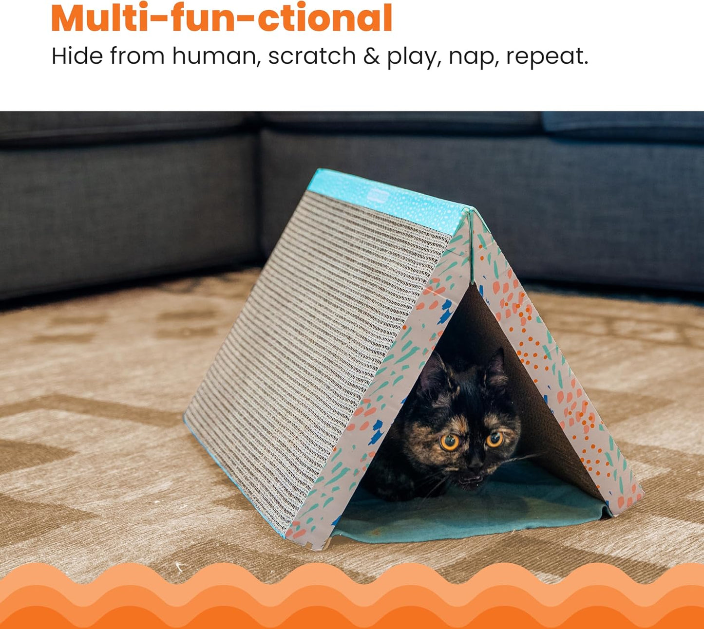 Catstages Fold Away Cat Tunnel and Corrugated Cat Scratcher