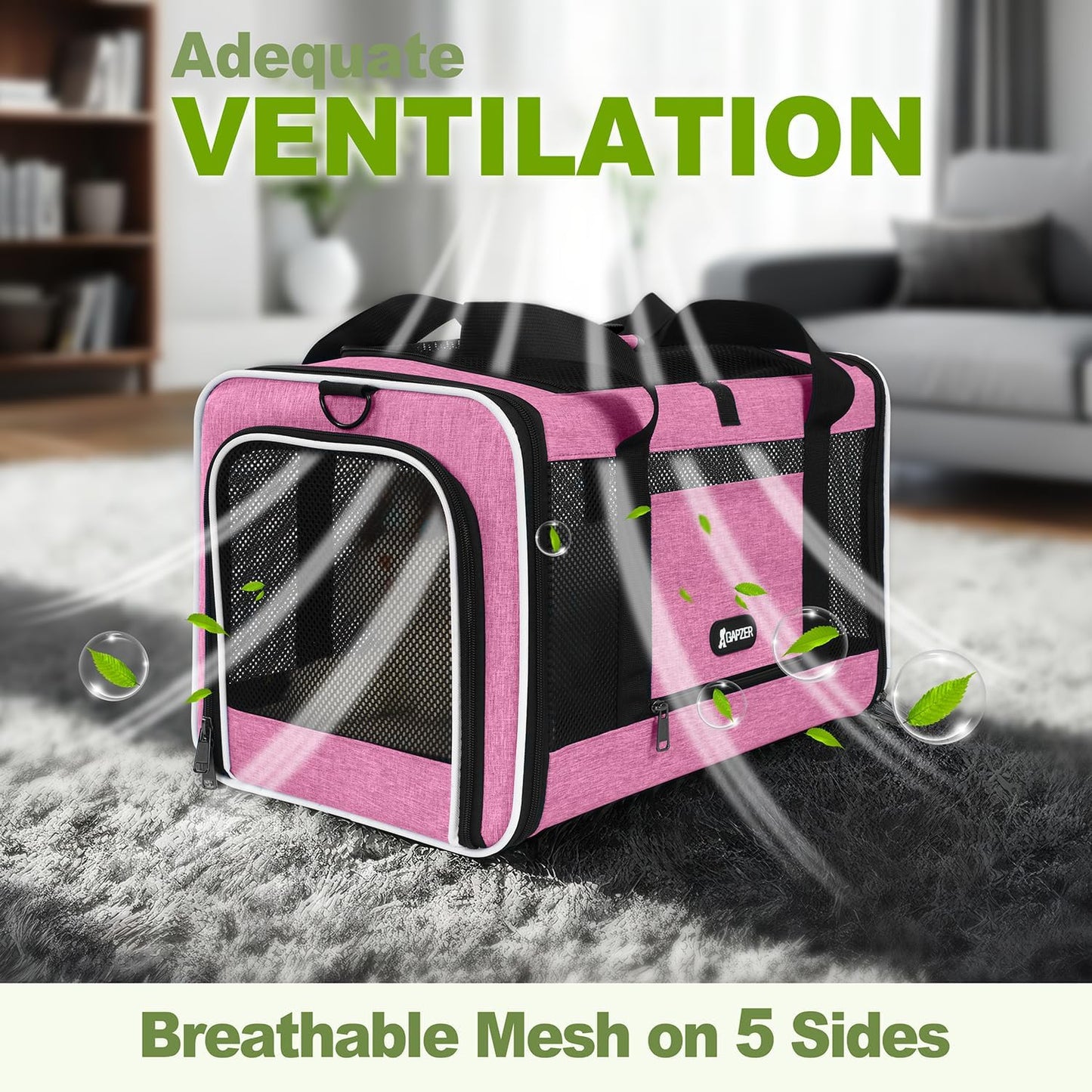 Cat Carrier 18x11x11 Delta Airline Approved, Easy Load Soft Pet Plane Travel Bag 15 pounds, Teacup Dog Crate 12 lbs, Yorkie Kennel Carrying Case, Kitten Toy Poodle Mesh Cage up to 20lbs Pink