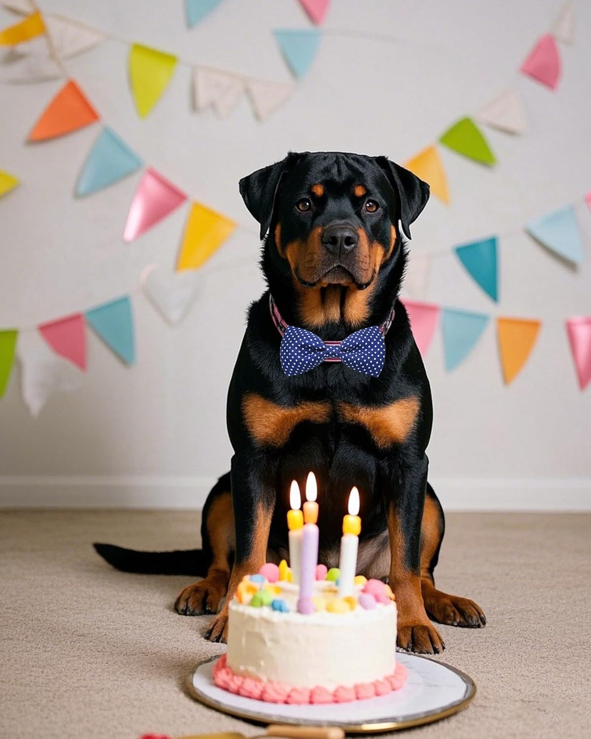 PET SHOW 5 Pack Pet Big Dogs Collar Embellishment Attachment Bow Ties for Medium Large Dogs Collar Charms Accessories Slides Bowties for Birthday Wedding Parties Assorted B Styles