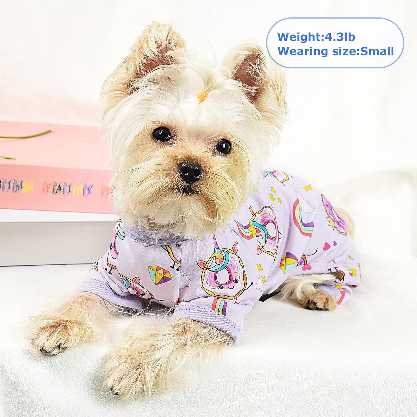 Dog Pajamas Pjs Summer Fall Dog Clothes for Small Dogs Girl - Boy - Medium Size Dogs, Soft Stretchy Puppy Clothes Doggie Onesies Cat Pet Jammies Outfit (Donut Purple, XX-Large)