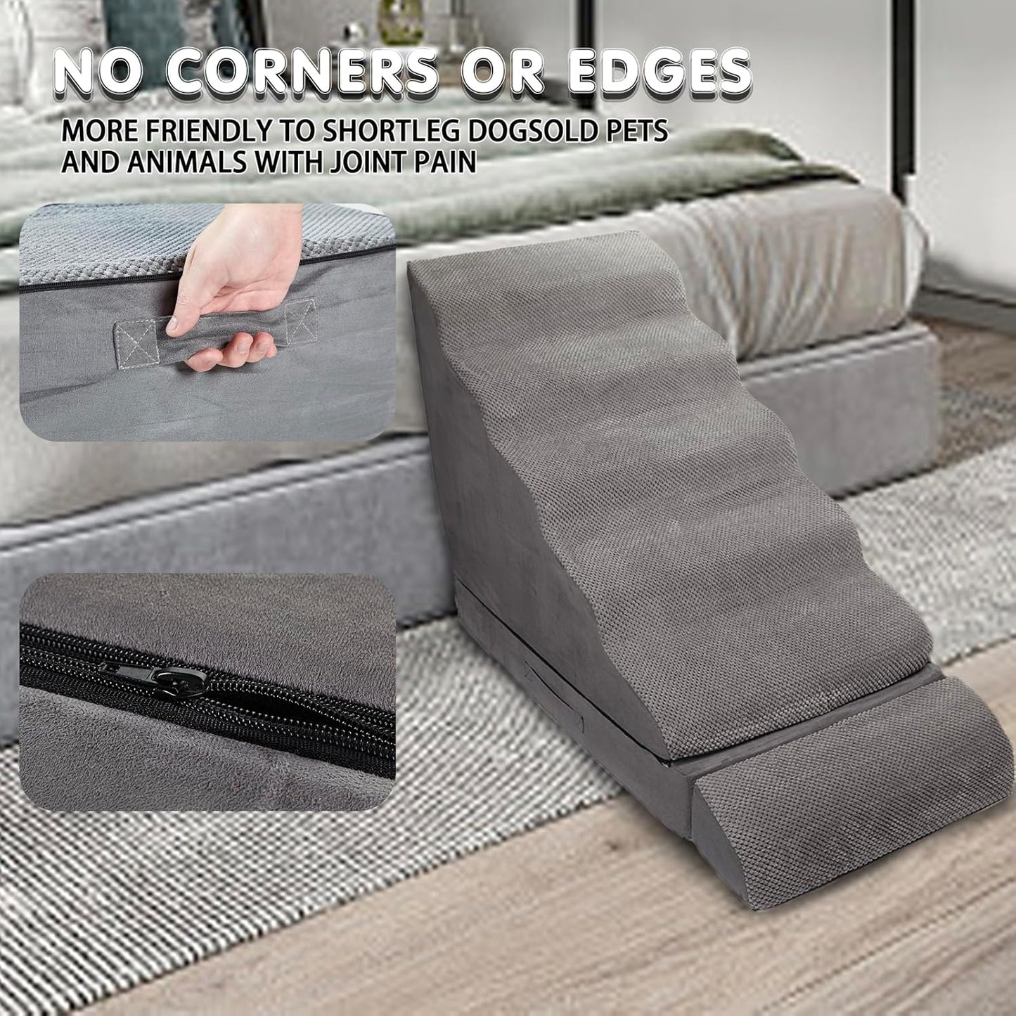 Dog Stairs & Steps for High Beds 30 Inches Tall, LitaiL 6 Steps Pet Stairs/Steps for Beds 24-30inch High for Small Large Dogs, Non-Slip Dog Ramps/Ladder for Old Dogs/Cats