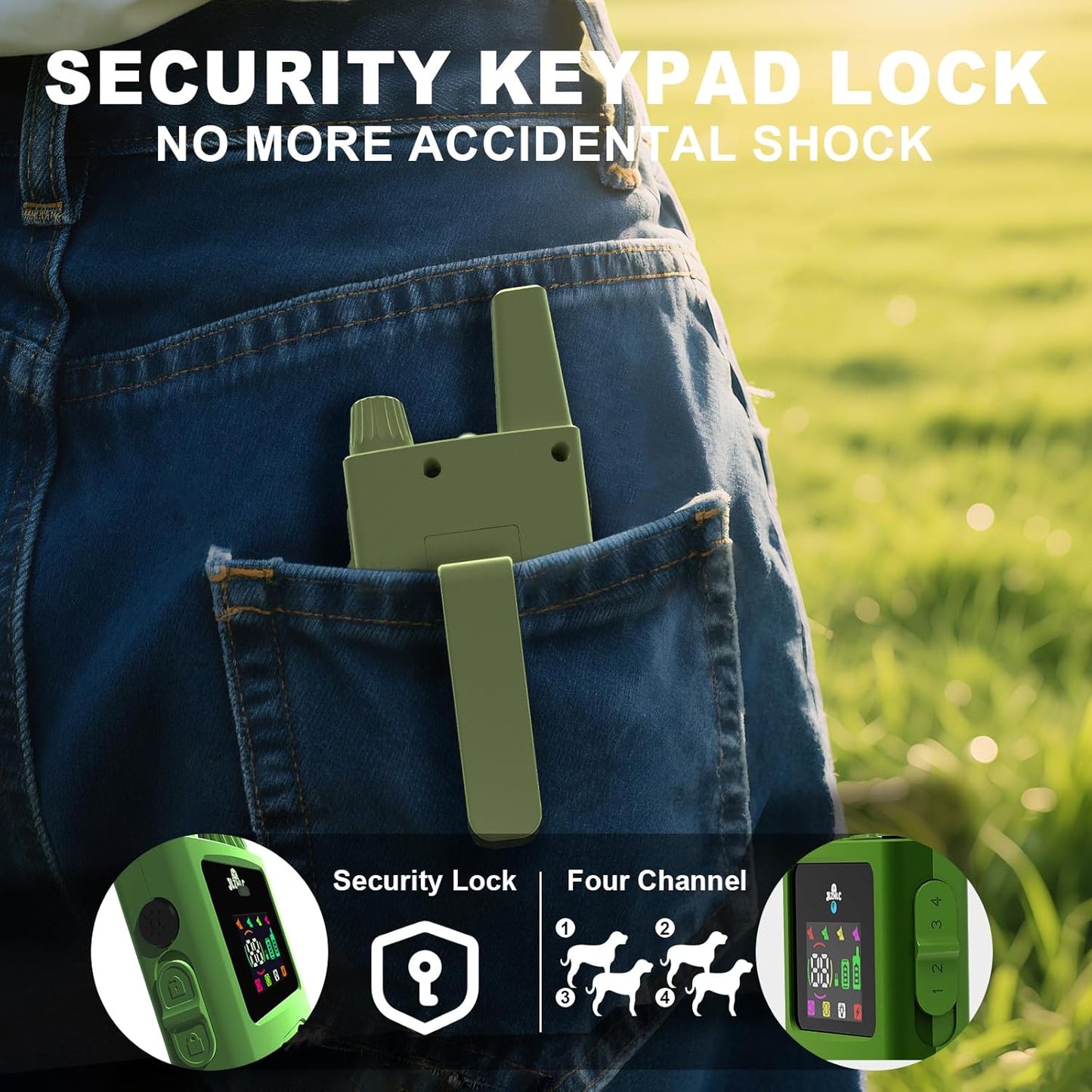 Dog Shock Collar - 4200FT Dog Training Collar with Remote Innovative IPX7 Waterproof with 4 Training Modes,Vibration and Shock,Rechargeable E-Collar for All Breeds