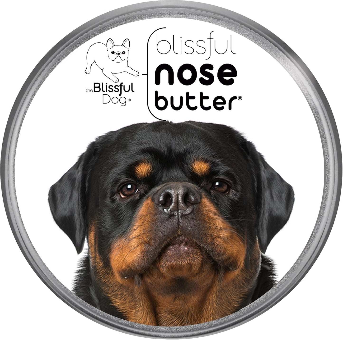 The Blissful Dog Rottweiler Nose Butter for Dry, Cracked Skin, Lick-Safe Dog Nose Balm with Moisturizing Shea Butter, Almond, Olive, and Essential Oils, Pet Supplies, Uncented, 4 oz.