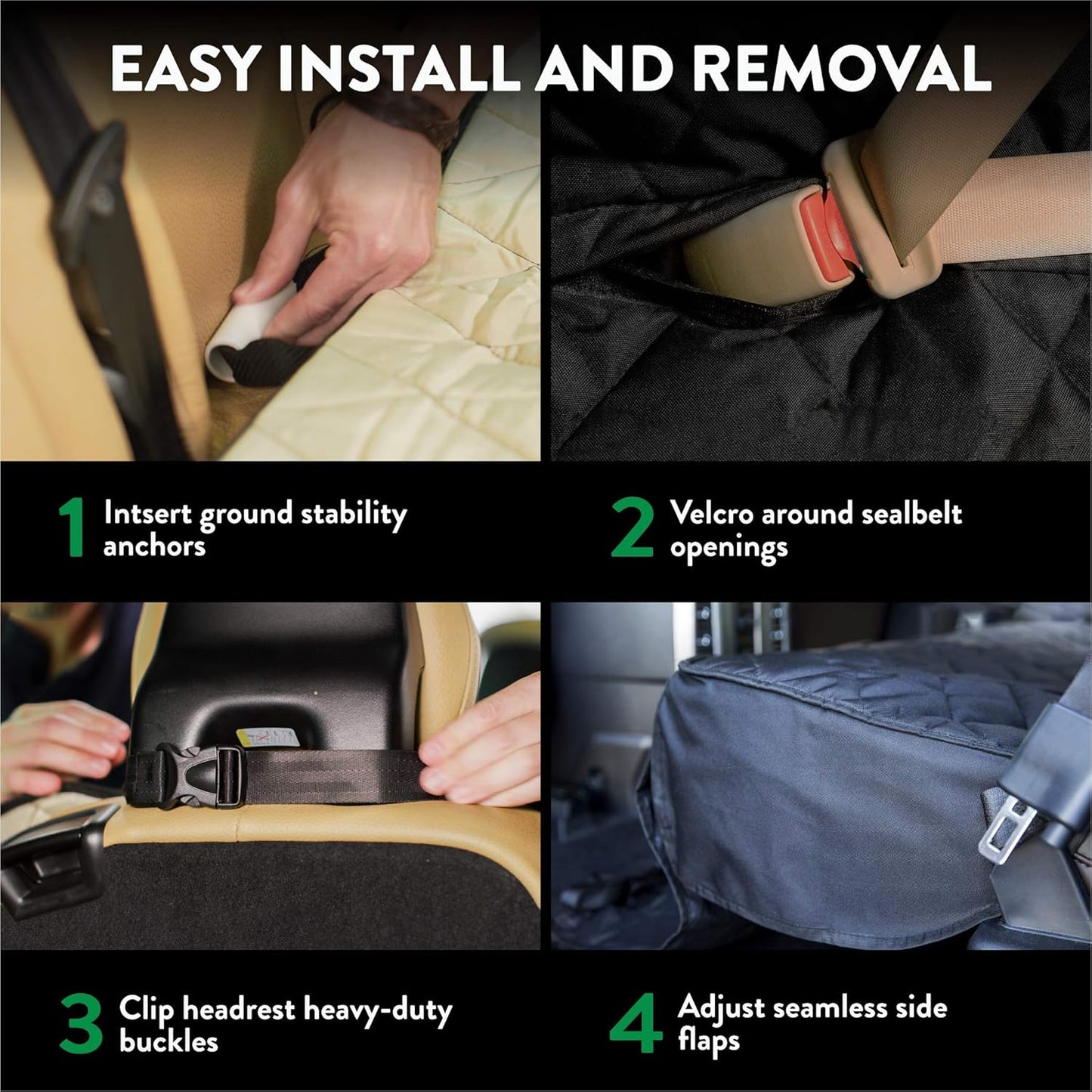 Plush Paws Products Velvet Convertible Rear Seat Cover | Durable Diamond Stitching | Washable & Waterproof Back Seat Cover | Car, Truck & SUV | Nonslip, Tear Resistant Protection | X-Large Charcoal