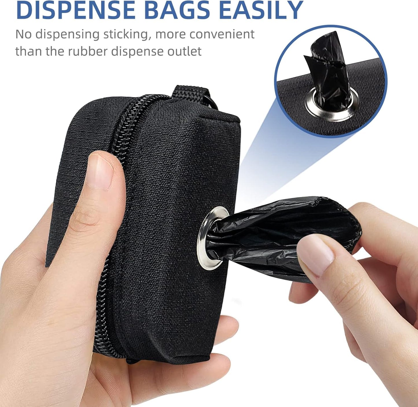 PuppyDoggy 1 Pack Poop Bag Holder for Dogs and Cats Waste Bag Dispenser Poop Bag Pouch Dispenser with 1 Roll of Free Poop Bags for Dog Leash Accessory Bicycle