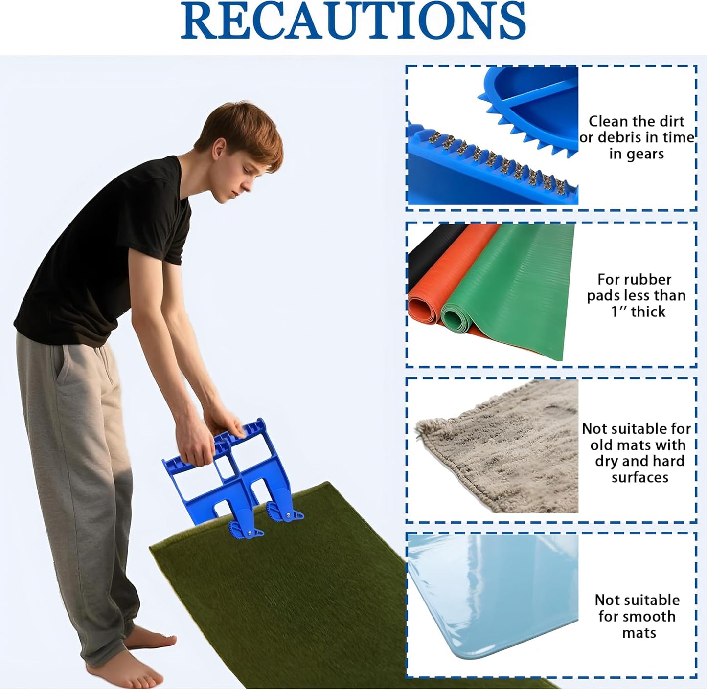 Stall Mat Gripper,2 PCS Heavy Duty Stall Mat Grippers,Mats Movers Tool,Stall Mats Handlers,Ergonomic Effortless Mat Puller for Horse Stalls,Gym,Barn,Home,Trailer Rubber Mats,Saves Your Back and Hands