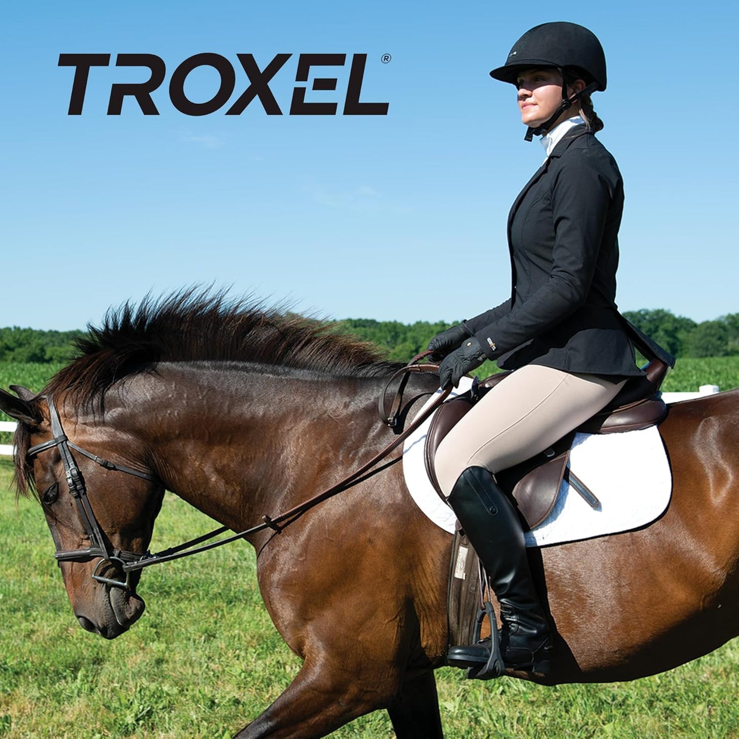 Troxel ES Sleek Horse Riding Helmet, Low-Profile, Self-Adjustable Design, Safety Horseback Riding Gear
