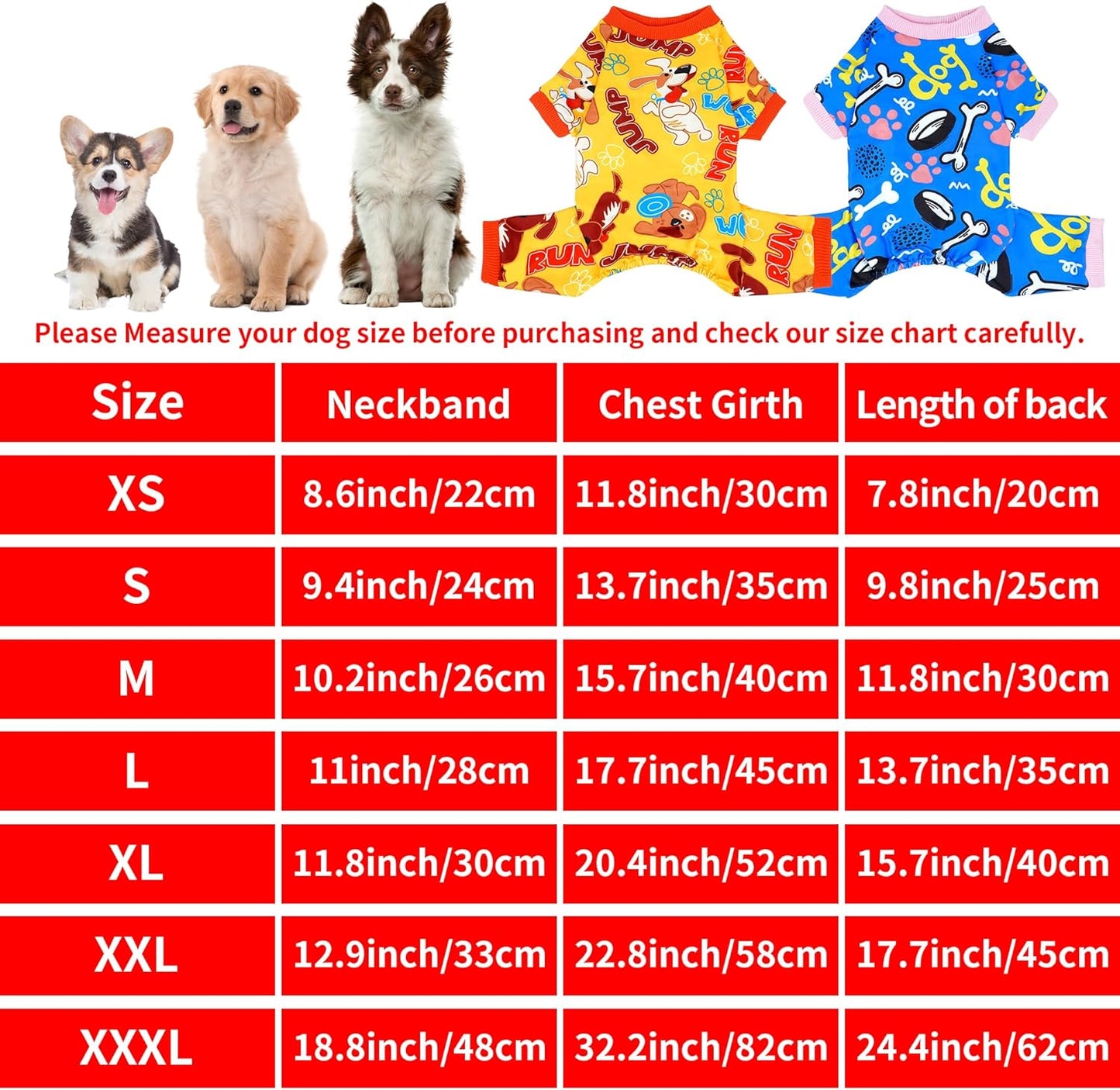 2PCS Dog Pajamas for Extral Small Xs Sized Doggie Pjs Clothes Puppy Onesies Outfits Pet Jammies Boy Girl Male Female Apparel Soft Strechy Paw Bone Print XS