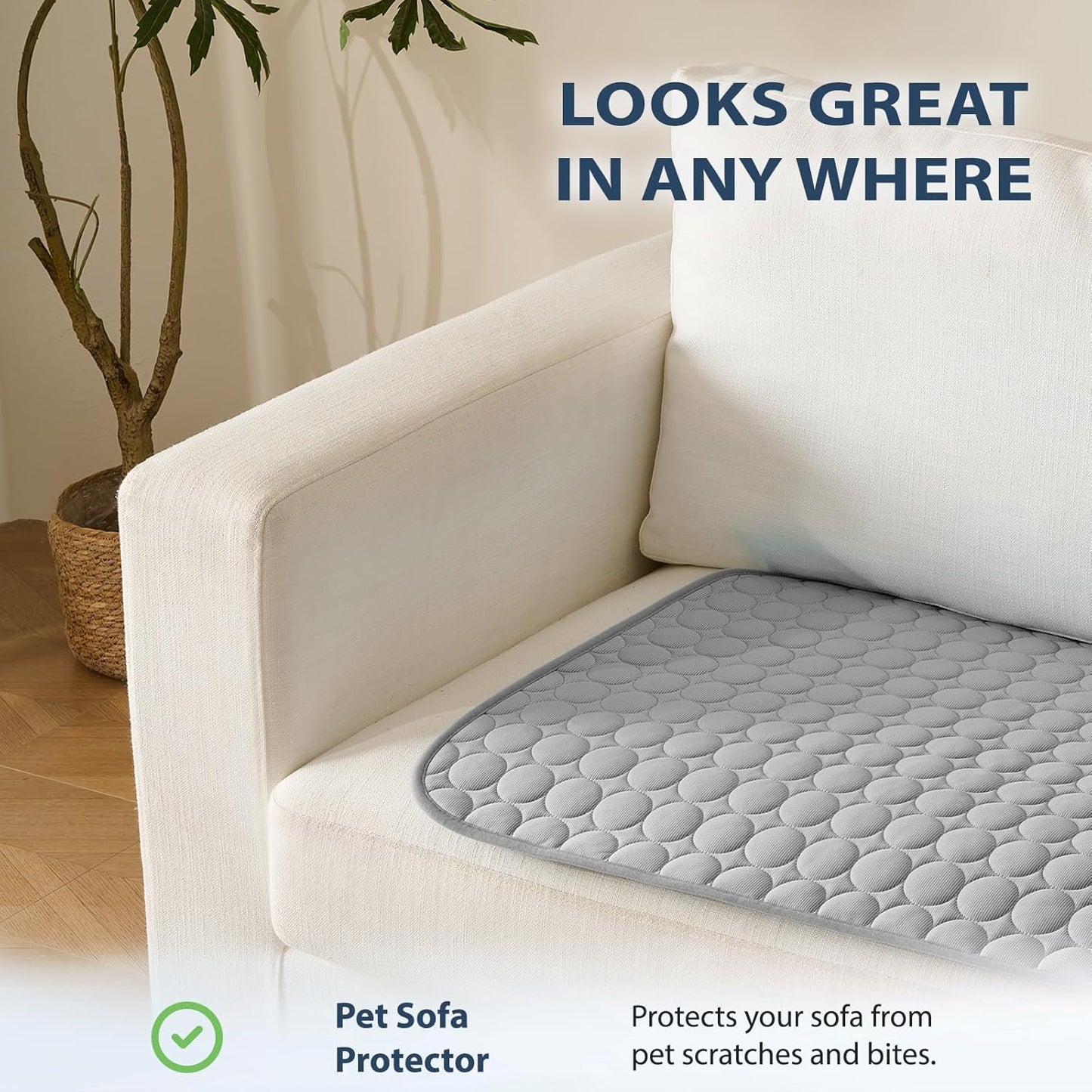 MICROCOSMOS Summer Cooling Mat & Sleeping Pad- Water Absorption Top, Materials Safe, Easy Carry, EZ Clean. Keep Cooling for Pets, Kids and Adults.(Grey, 59" x 40")