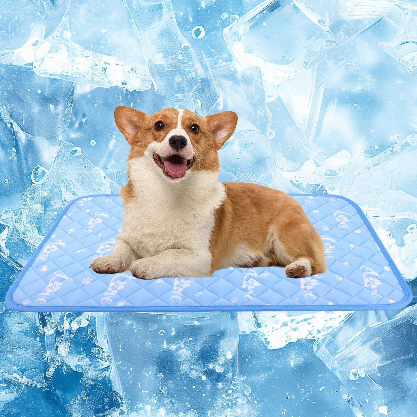 MH MYLUNE HOME Dog Cooling Mat 36x23 Inch - Arc-Chill Cool Fiber, Endothermic Color Changing Pet Pad for Dogs & Cats, Double-Sided Cooling & Warm, Foldable & Washable Summer Blanket