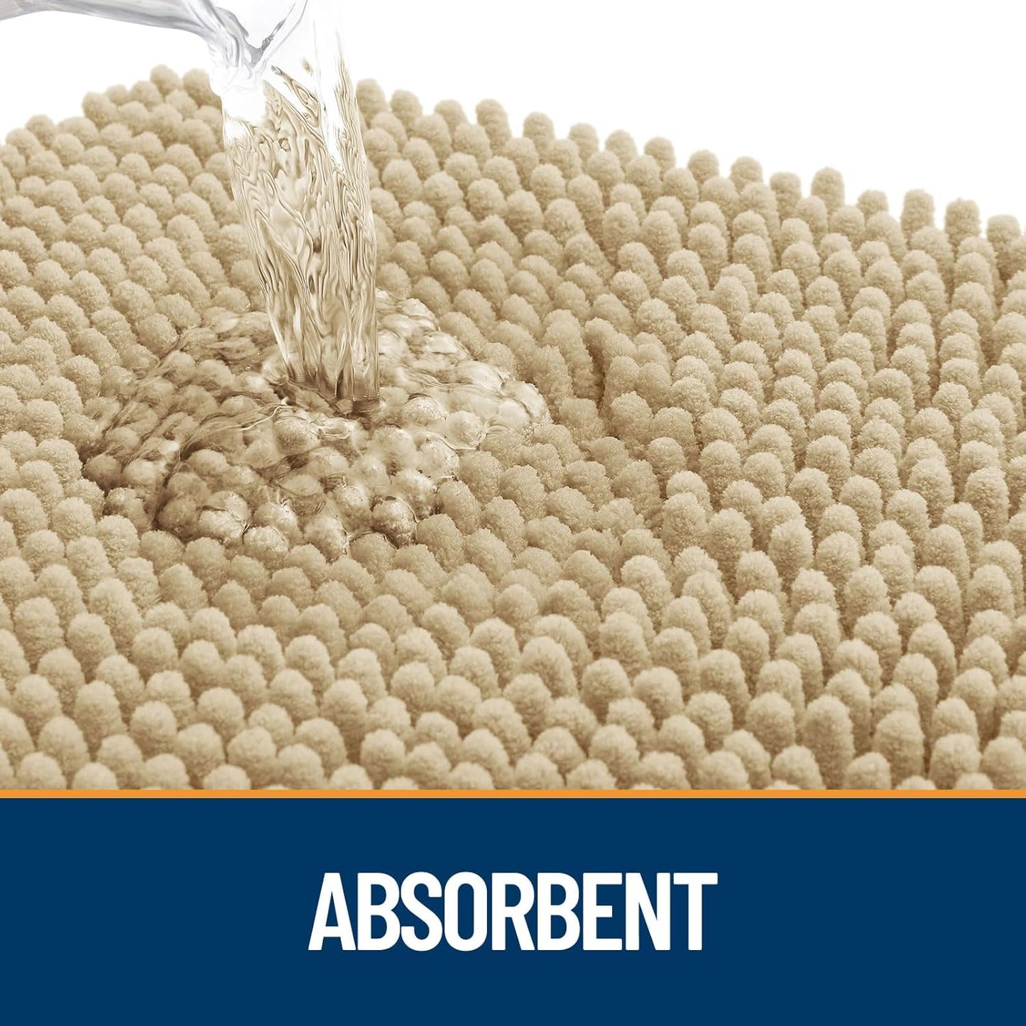 OLANLY Door Mat for Muddy Dog Paws 70x46, Ultra Absorbent Chenille Mud Doormat with Paw Print Design, Non-Slip Washable Doormat for Indoor Entryway, Quick-Dry Pet Bed Mats for Dirty Dogs, Beige