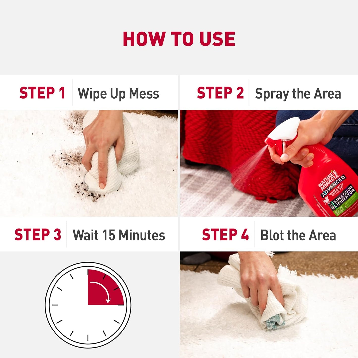 Nature’s Miracle Advanced Stain And Odor Eliminator for Dogs, Fresh Scent, Severe Mess Enzymatic Formula For Tough Pet Messes, 1 Gallon