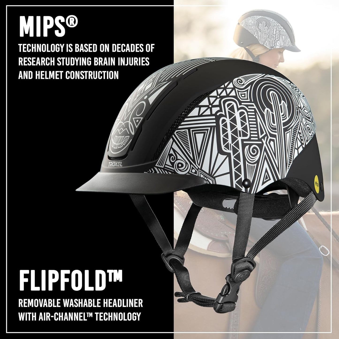 Troxel Spirit MIPS Technology Full Coverage Horse Riding Helmet, Horseback Riding Gear for Equestrians, Extra Small/Youth (6-1/4-6-1/2), Desert Shadows