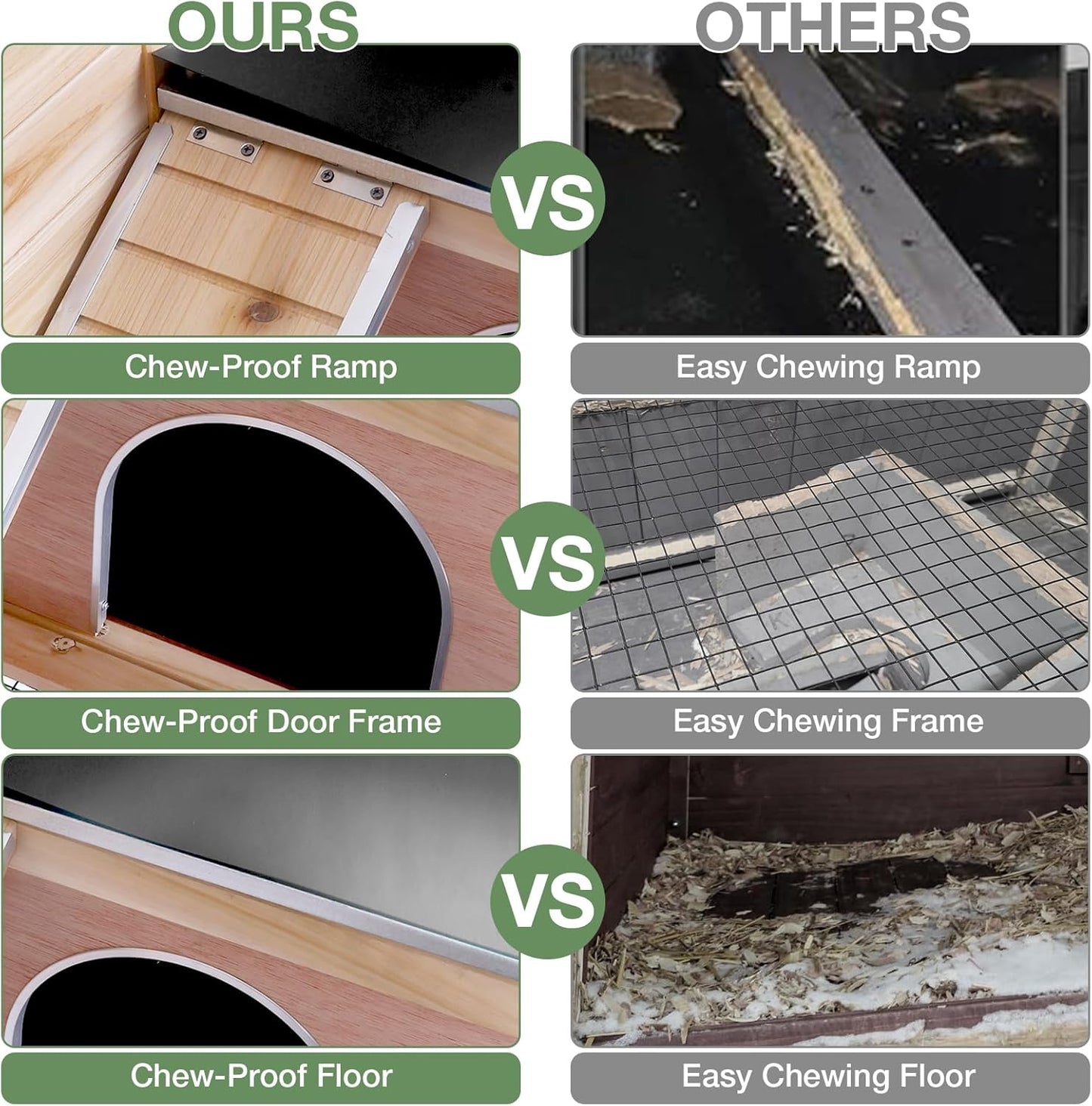 Guinea Pig Cage with Wooden Stand - Hamster Cage, Small Animal Cage Anti Chew Ramp, Hideout, Platform, Pull Out Tray (Wood, L)