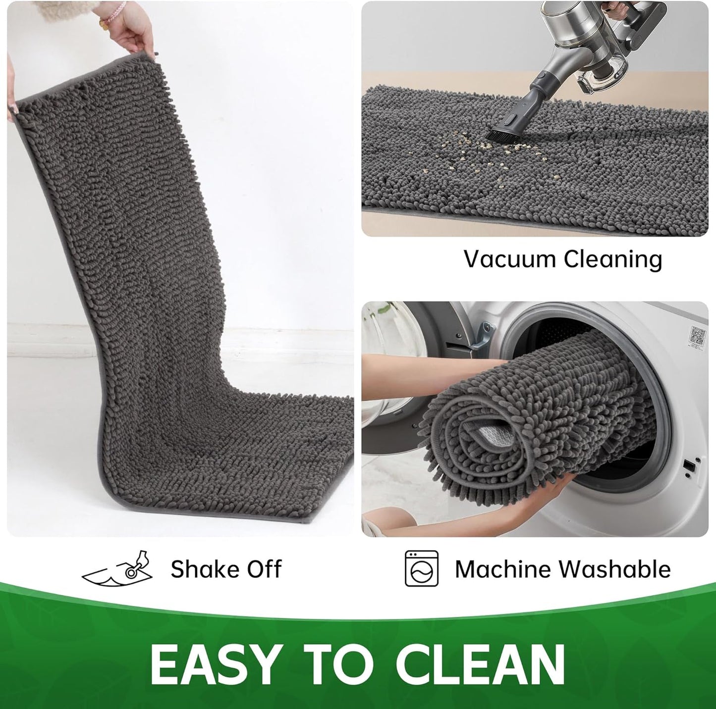 Dog Door Mat Indoor Entrance, 72" x 48" Absorbent Chenille Door Rugs for Entryway Indoor, Non-Slip Dog Mud Mat for Muddy Paws, Soft, Washable