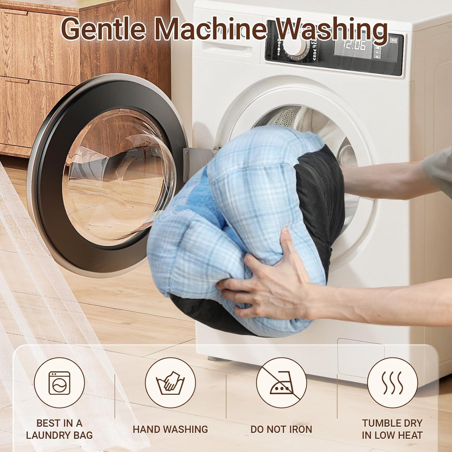 MIHIKK Rectangle Dog Beds for Extra Large Dogs & Cats, Orthopedic Sleeping Pet Bed for Couch with Durable Puppy Cuddler and Anti-Slip Bottom Machine Washable 44 * 30 Inch (Blue)