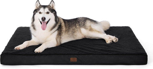 Bedsure XXL Dog Bed for Large Dogs - Orthopedic Flat Giant Pet Beds with Removable Washable Cover, Jumbo Egg Crate Foam Mat, Suitable for Pet Up to 150 lbs