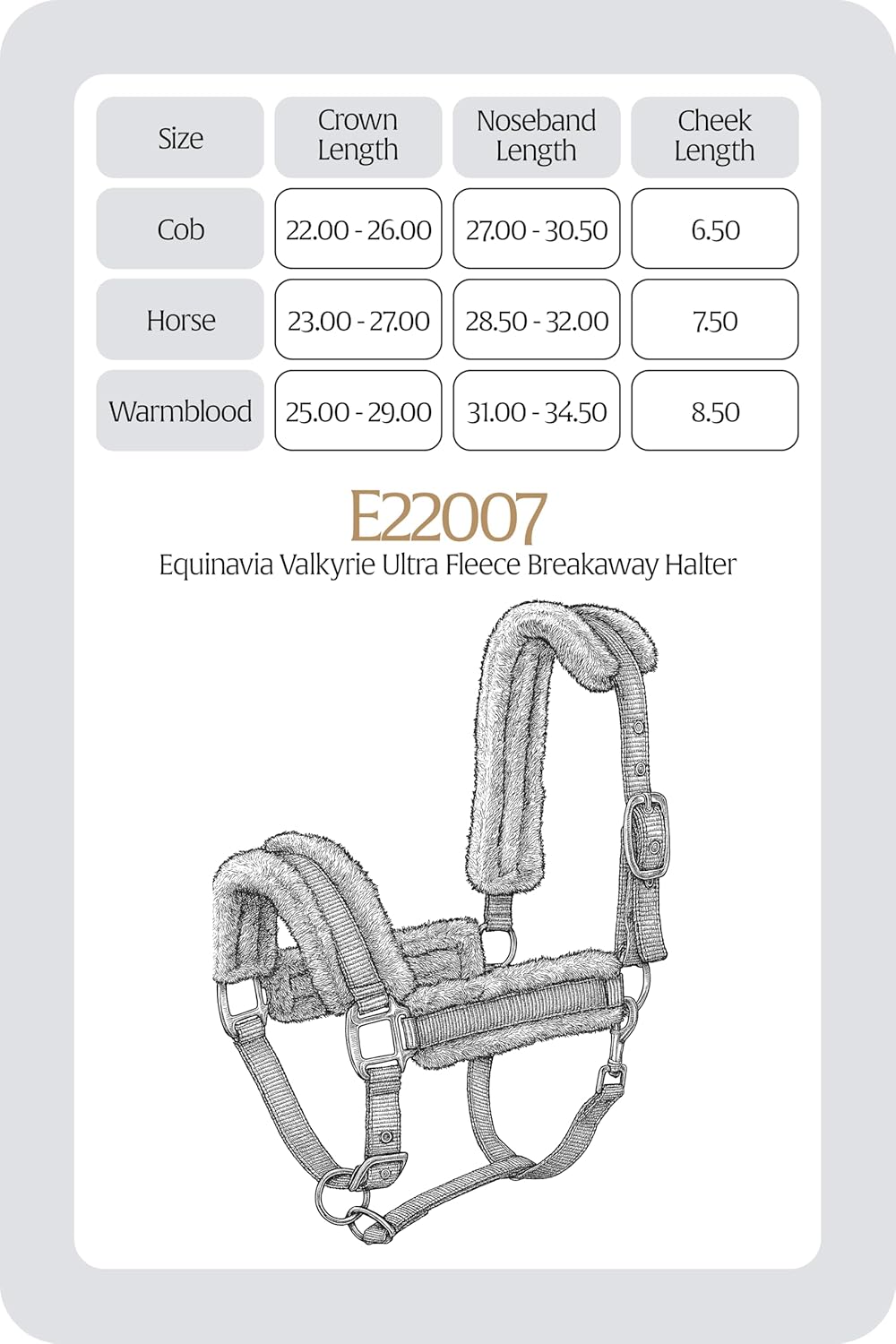 Equinavia Valkyrie Soft Ultra Fleece Padded Adjustable Breakaway Horse Halter - Navy/Navy - Horse