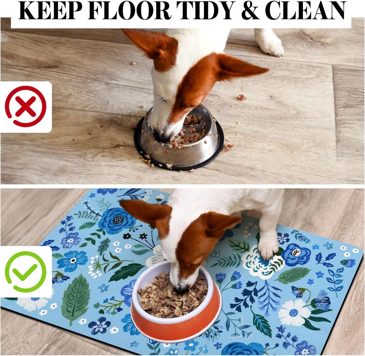 Dog Food Mats for Floors, Absorbent Dog Bowl Mat for Food and Water Dispenser Mat, Quick Dry Cat Food Mat Pet Supplies