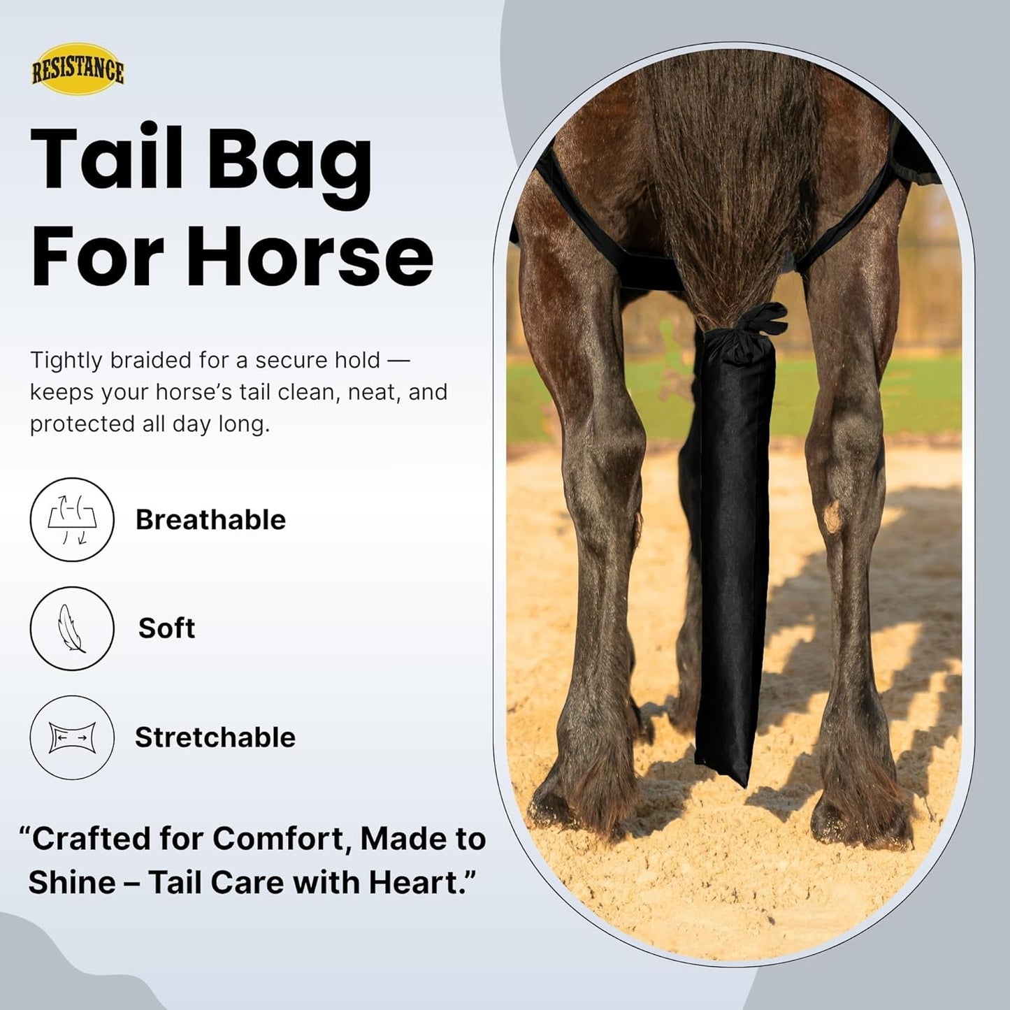 RESISTANCE Spandex Horse Tail Bag Only for Horses - 23"x10" Ties, Nylon Material - to Keep The Horse Tail Clean and Protected - Dark Purple (Pack of 3)