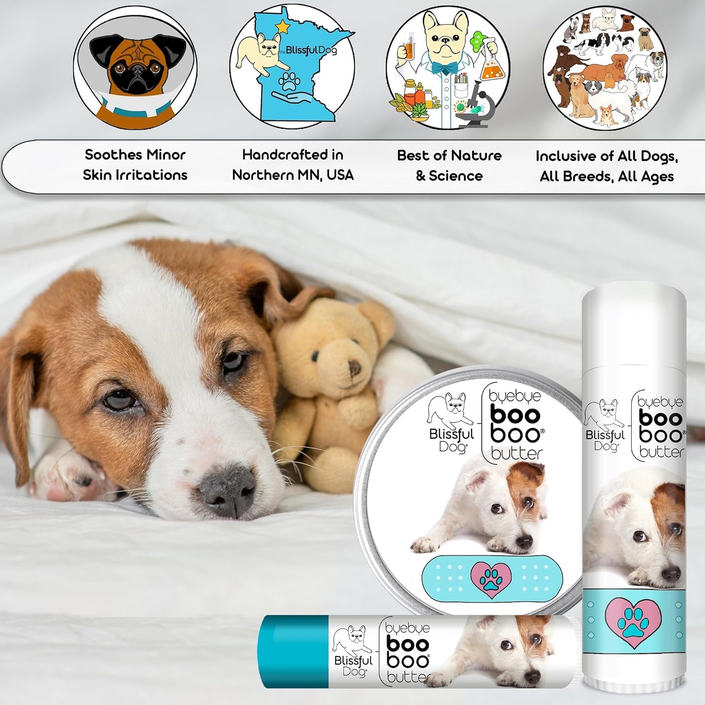 The Blissful Dog .50 oz Tube Jack Russell Terrier Booboo Butter